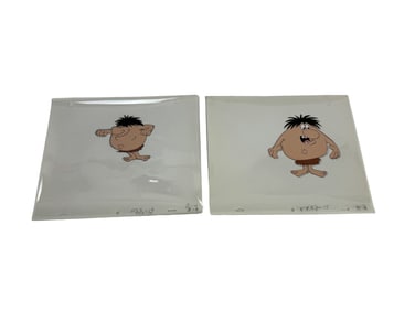 ORIGINAL PRODUCTION CEL WITH DRAWING CAVEMAN CARTOON HAND PAINTED lot 2