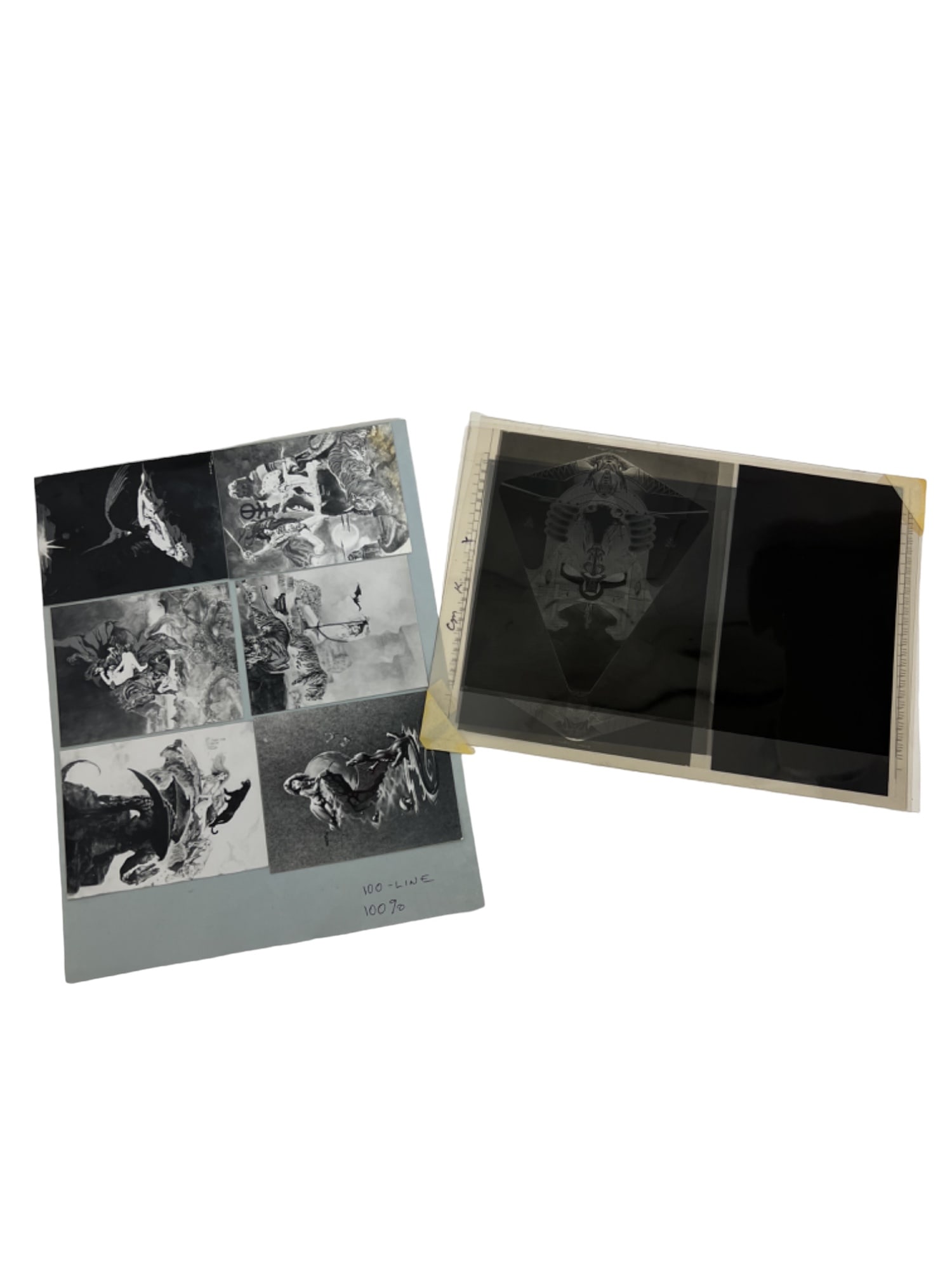 VINTAGE KEN KELLY production STORY BOARD photo negative EERIE VISIONS Sci Fi Art lot (1 of 6)