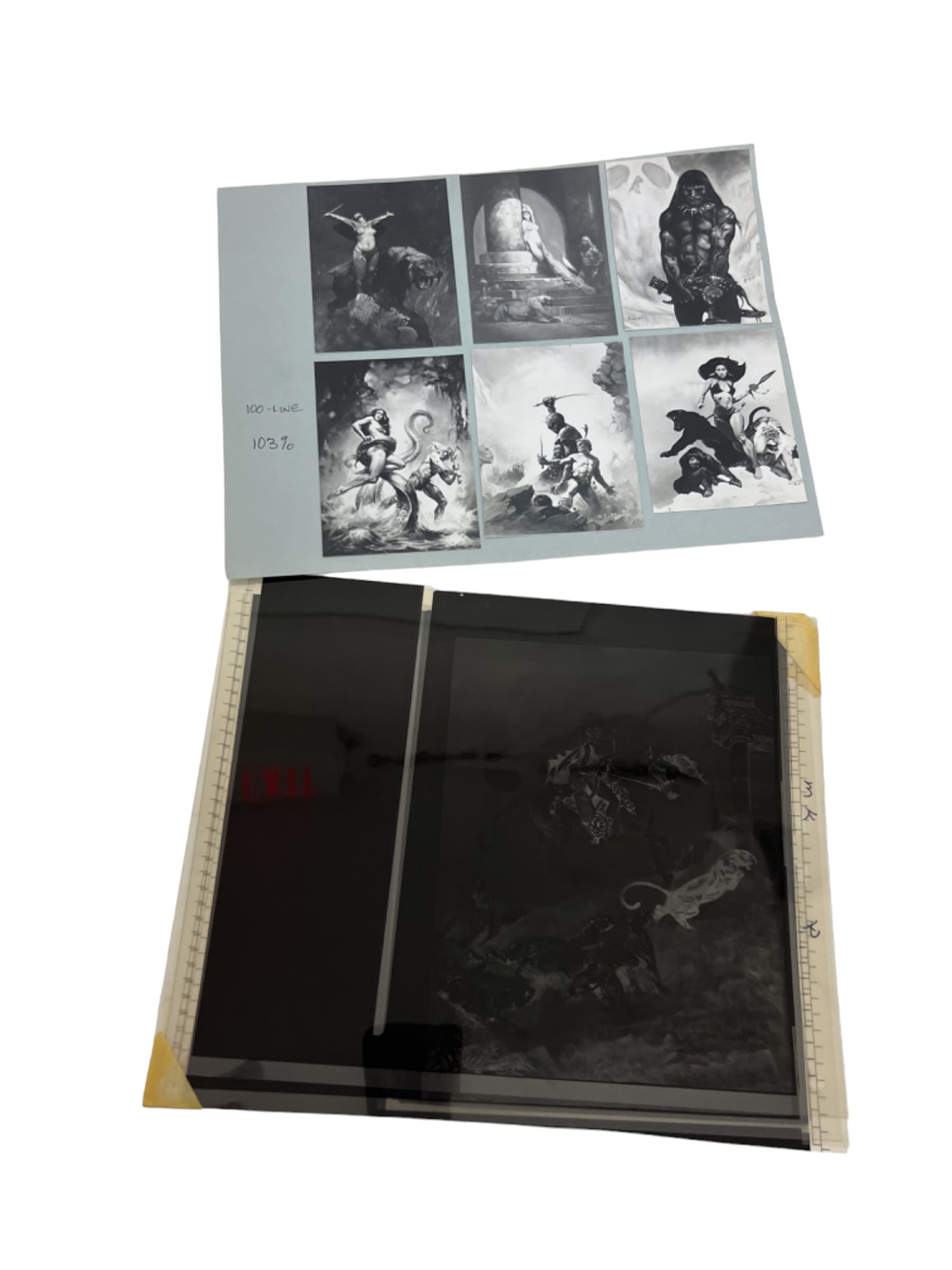 VINTAGE KEN KELLY production STORY BOARD photo negative EERIE VISIONS Sci Fi Art lot (1 of 4)