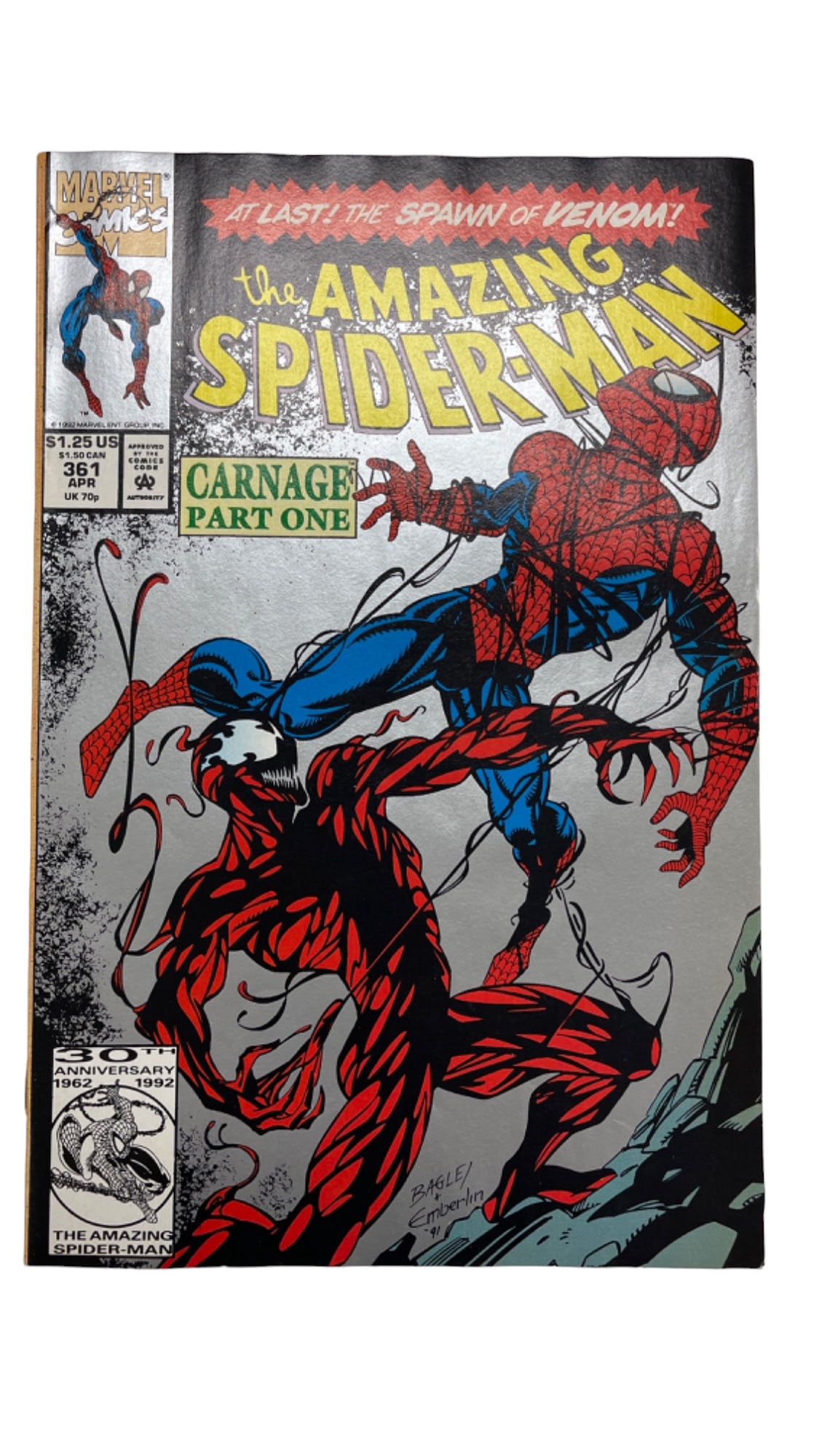Amazing Spider-Man #361 Marvel 1st App Carnage! Comic Book (1 of 3)