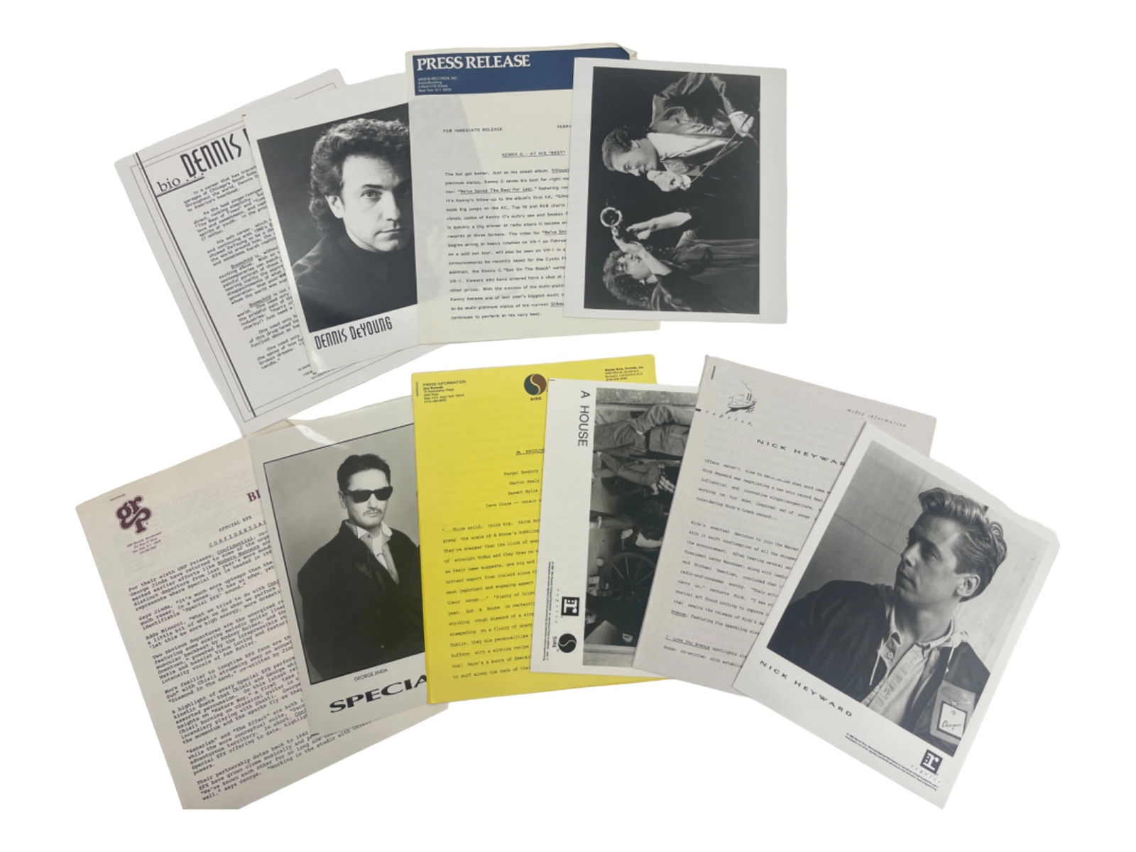 Vintage Music Musician Press Kit Photo Release Collection Lot (1 of 6)