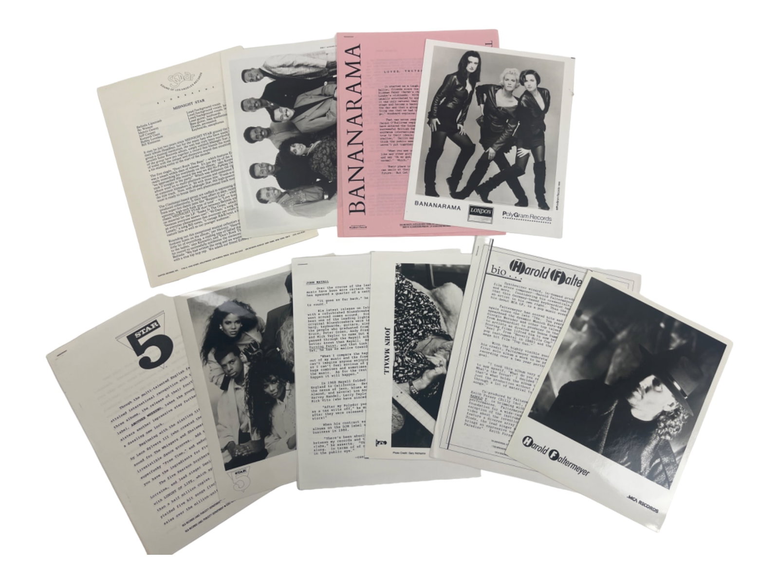 Vintage Music Musician Press Kit Photo Release Collection Lot (1 of 6)