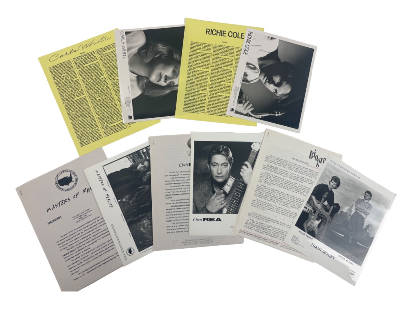 Vintage Music Musician Press Kit Photo Release Collection Lot (1 of 6)