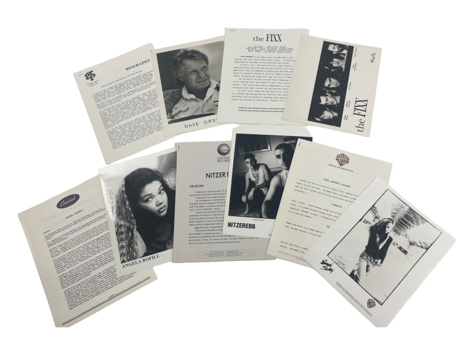 Vintage Music Musician Press Kit Photo Release Collection Lot (1 of 6)