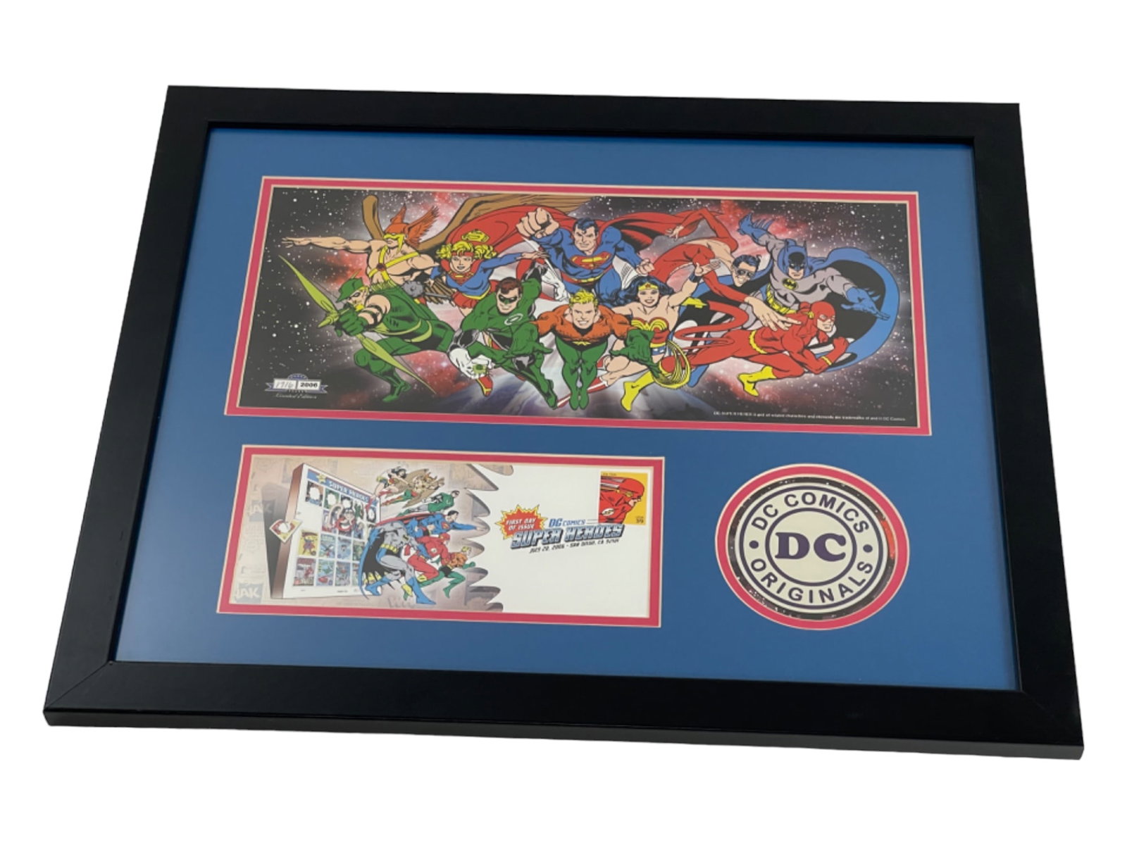 DC Comics Justice League Limited Edition First Day Comic Con 2006 Framed Original Heros (1 of 6)