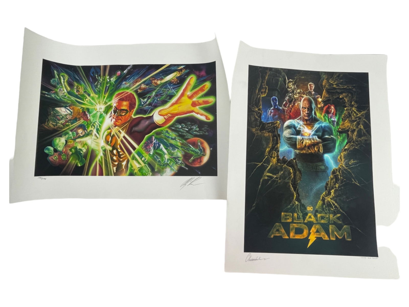 Black Adam and Green Lantern Signed lithograph signed and numbered art poster (1 of 7)