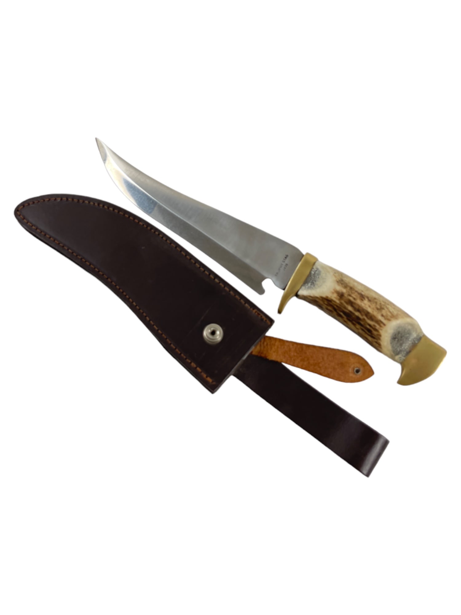 TROPHY STAG J420 STAG-HANDLED HUNTING KNIFE & SHEATH (1 of 7)