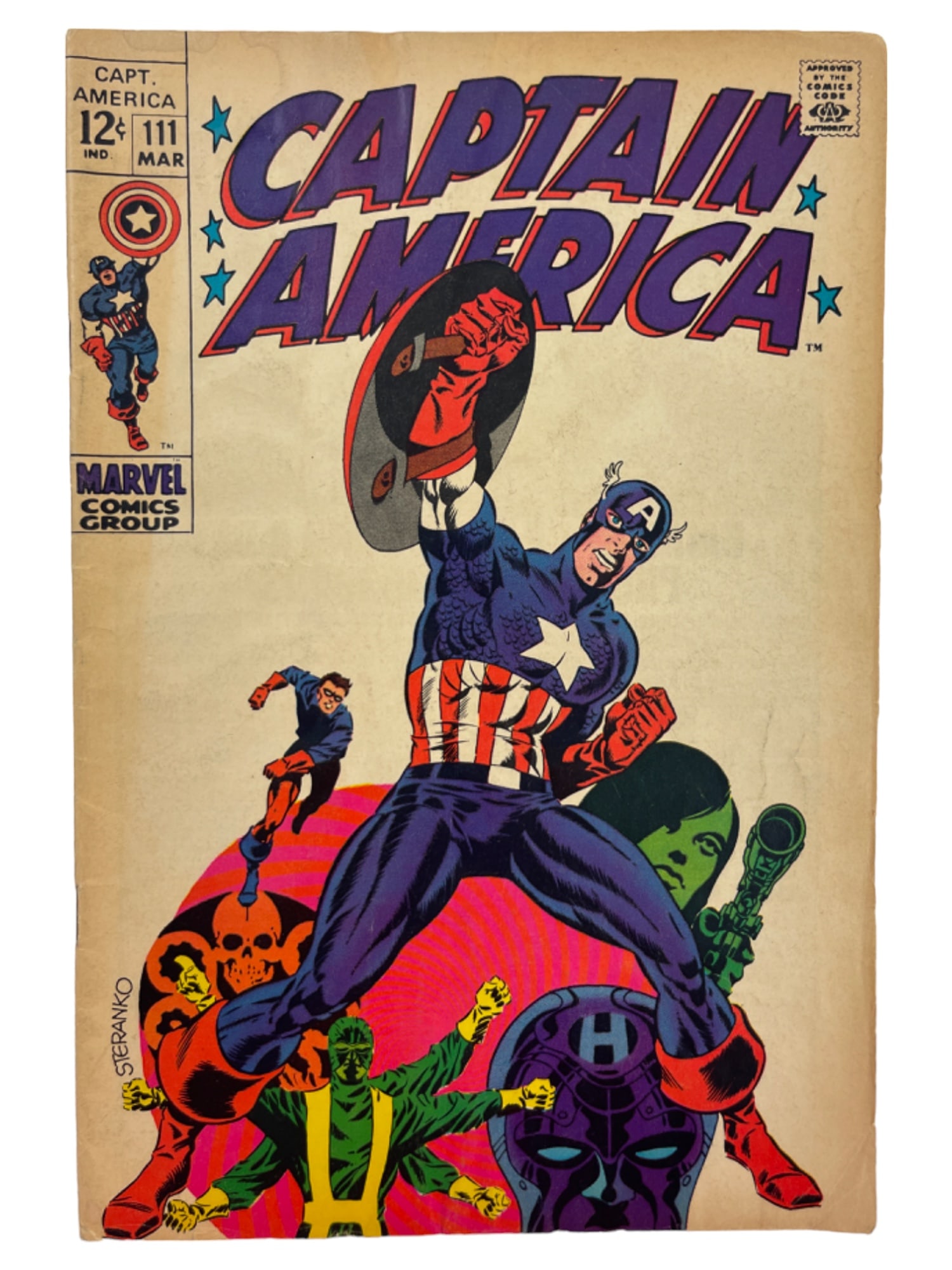 Captain America #111 Marvel Steranko Cover Comic Book: Captain America #111 Marvel Steranko Cover Comic Book