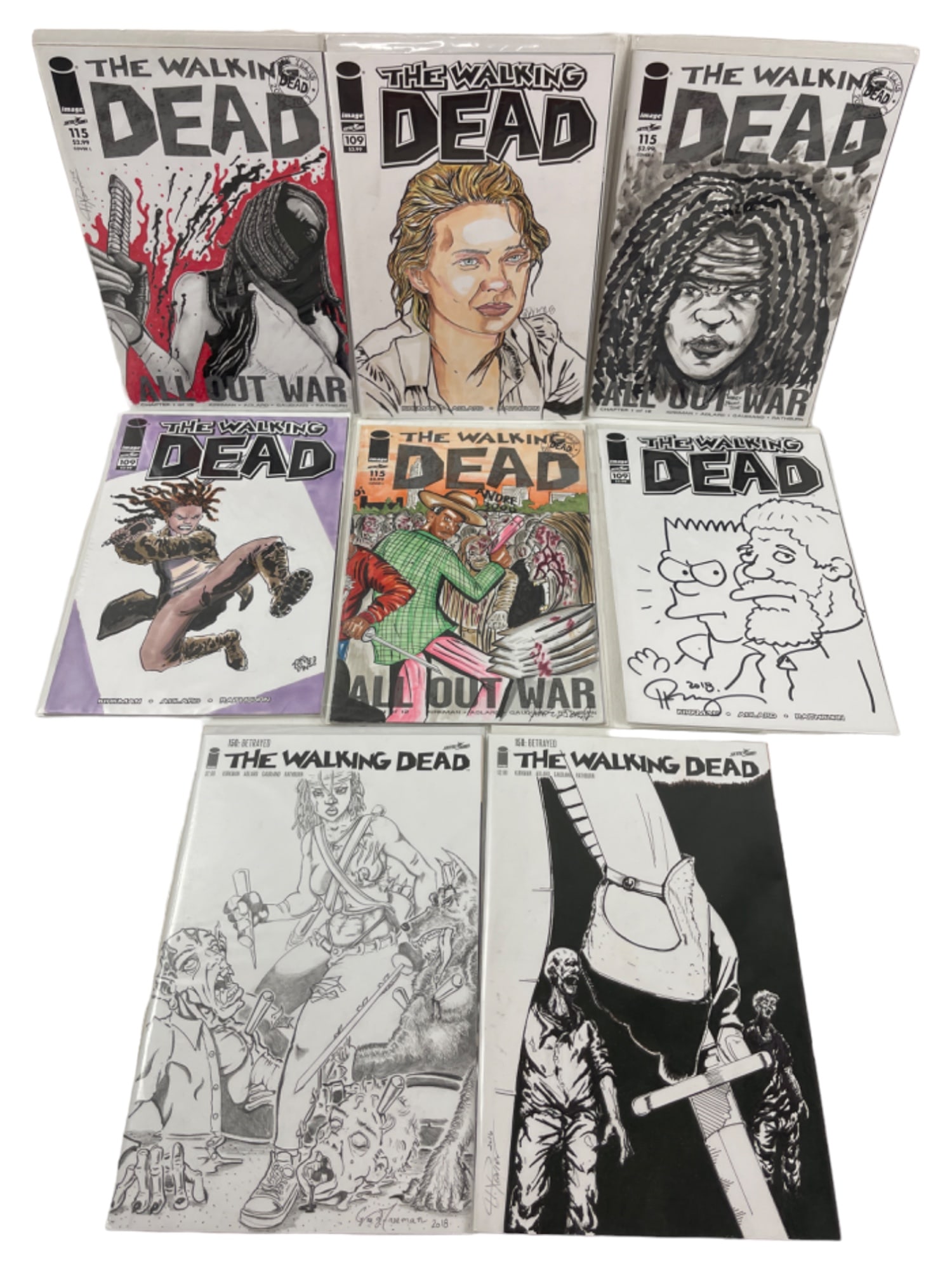 Walking Dead Sketch Variant Comic Book Lot (1 of 4)