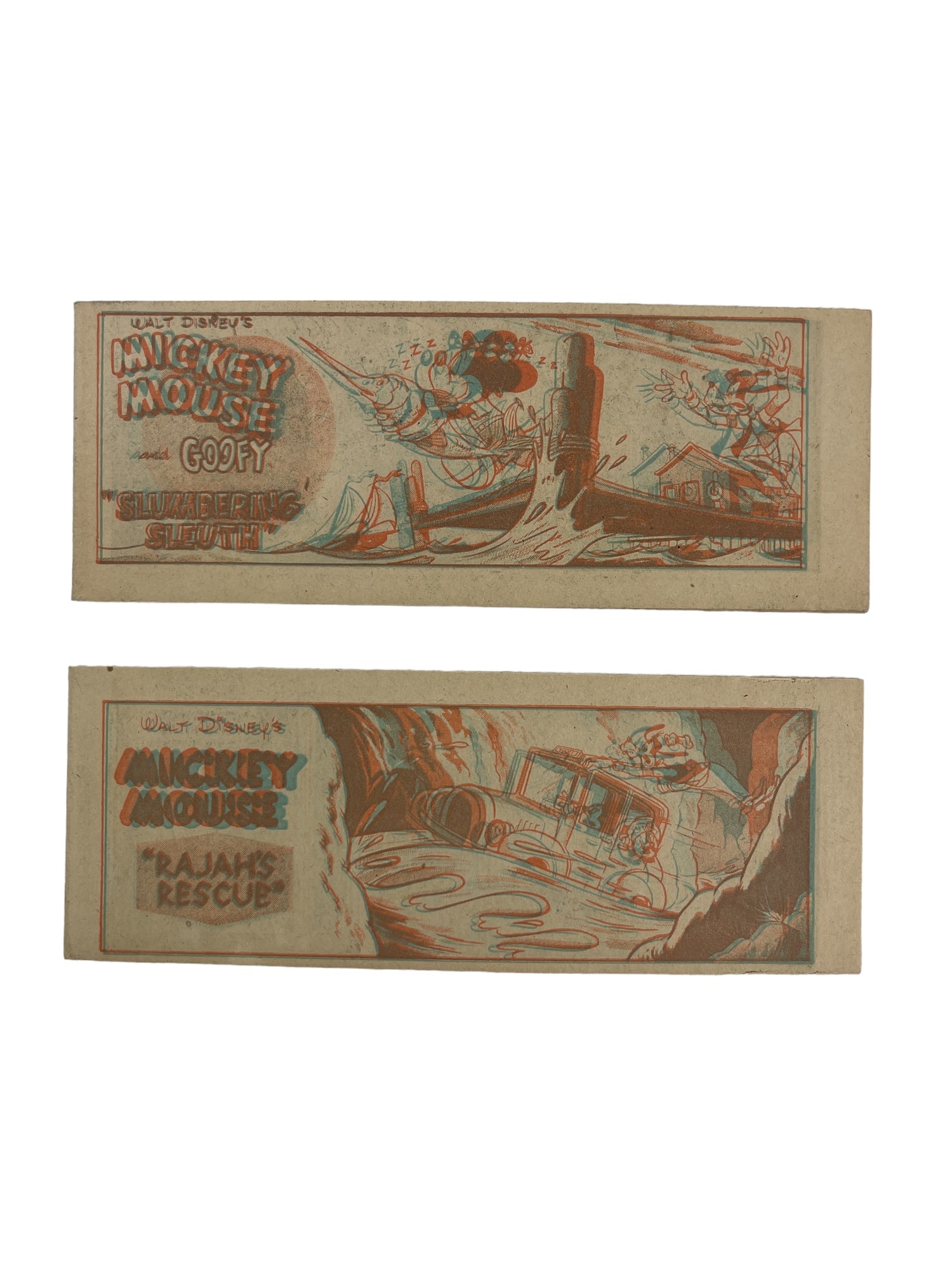Walt Disney 1954 Mickey Mouse 3D Mini Comic Strip (1 of 3)