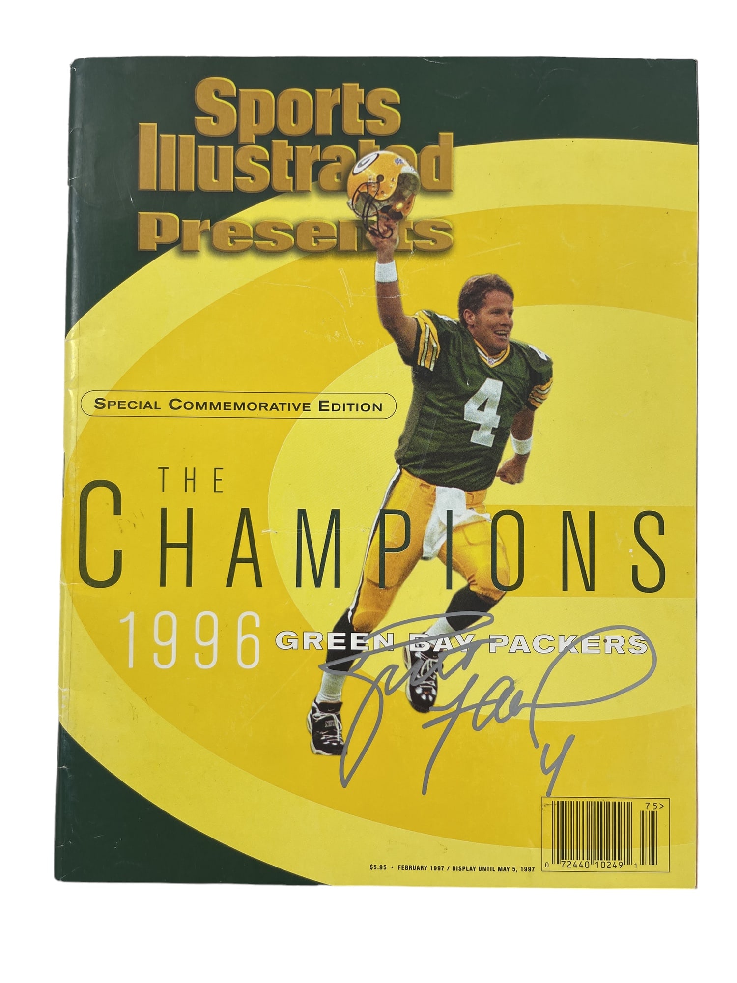 1997 Sports Illustrated Brett Favre Signed Magazine (1 of 4)