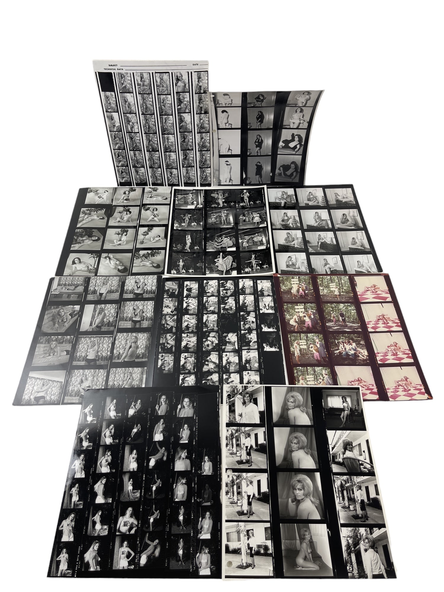 Vintage Adult Contact Sheet Erotic Nude Female Risque: Vintage Adult Contact Sheet Erotic Nude Female Risque Photo Stamped On Back Hal McQueeney