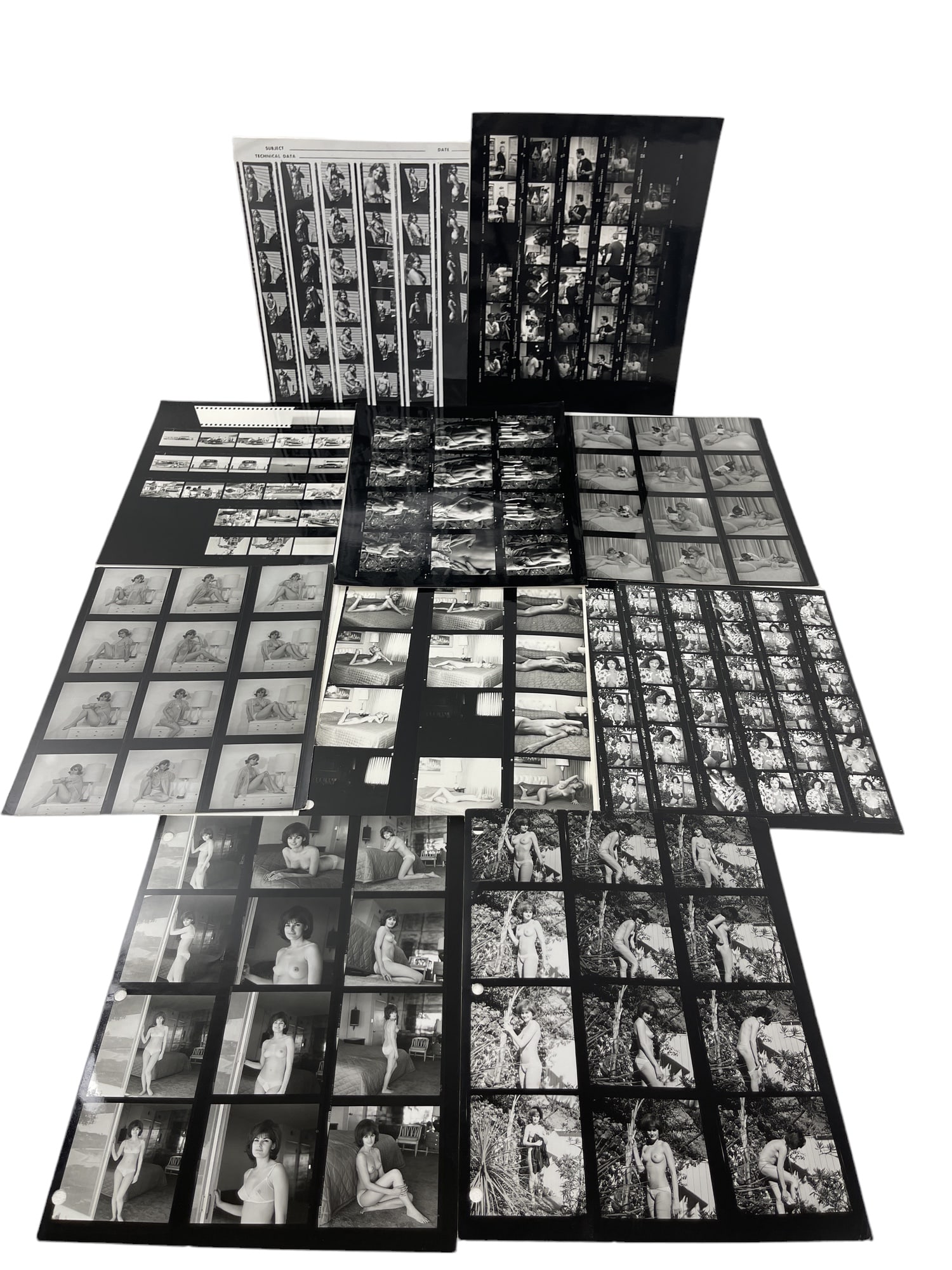 Vintage Adult Contact Sheet Erotic Nude Female Risque: Vintage Adult Contact Sheet Erotic Nude Female Risque Photo Stamped On Back Hal McQueeney
