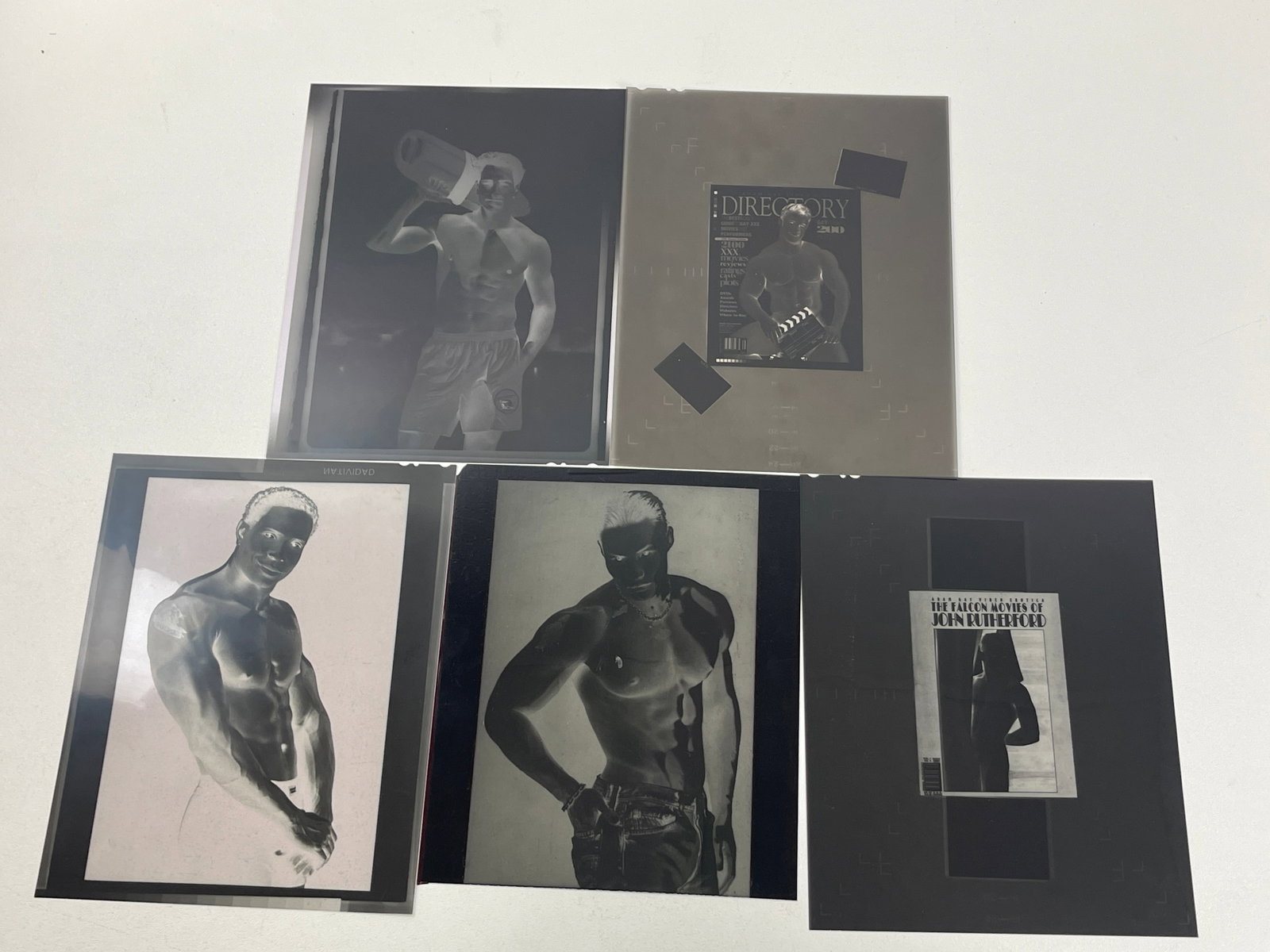 Vintage Nude Gay Male Nude Model Photo Negative Collection Lot: Vintage Nude Gay Male Nude Model Photo Negative Collection Lot Gino Colbert 8" x 10" press kit movie magazine negative