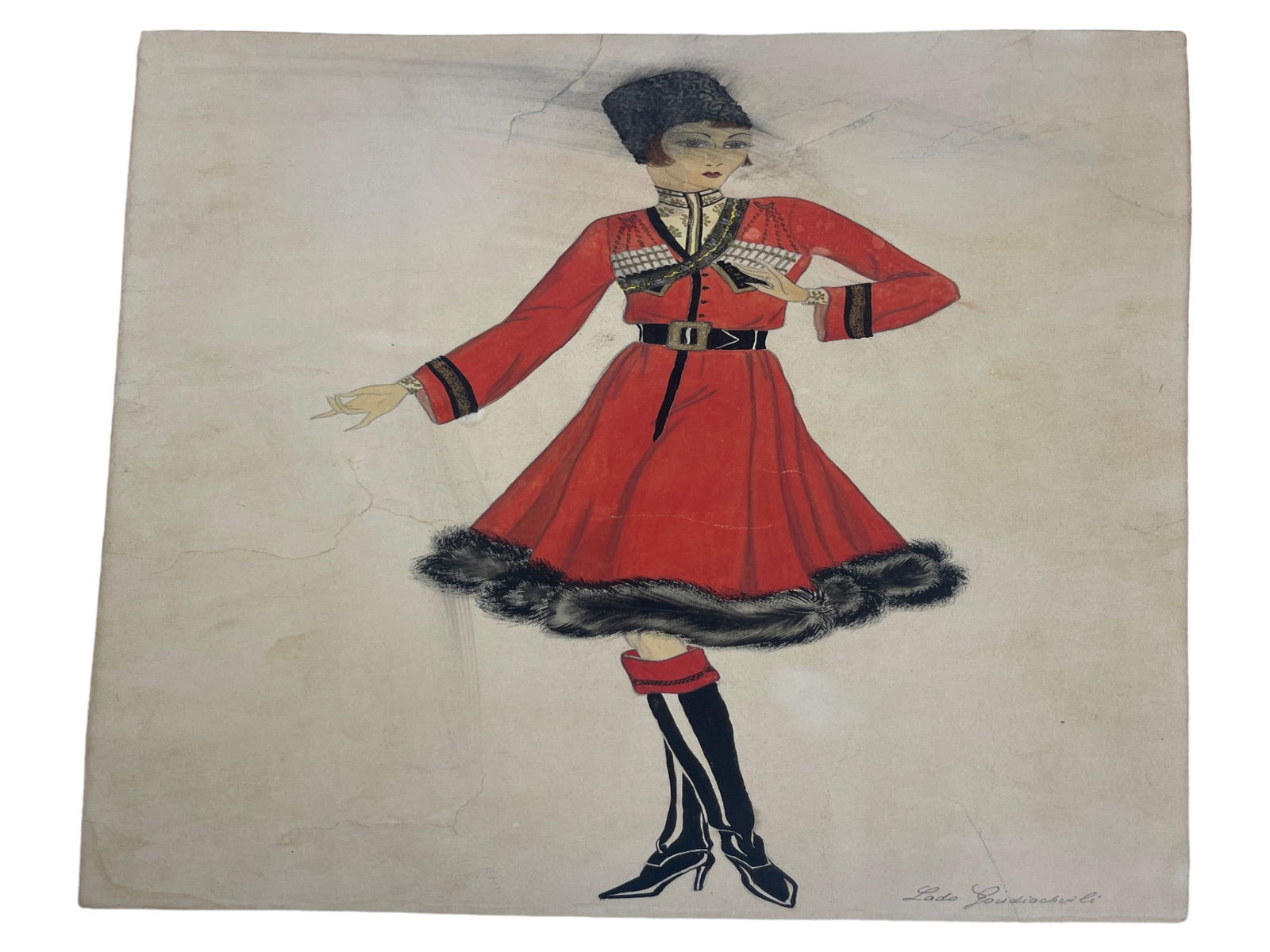 Hand drawing Costume Design by Lado Gudiashvili Georgia Artist (1 of 6)