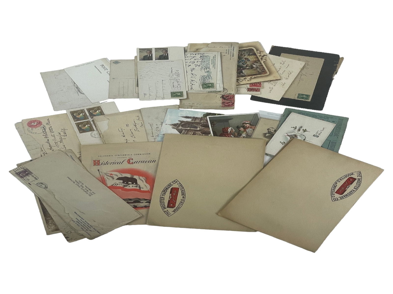 OLD POSTCARD, ENVELOPE STAMPS PAPERS (1 of 5)