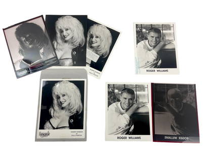 ORIGINAL PRESS KIT PHOTO WITH NEGATIVE: ORIGINAL PRESS KIT PHOTO WITH NEGATIVE SHERRY GORDON DOLLY PARTON AND ROGER WILLIAMS 8" X 10" PROMO PHOTOS