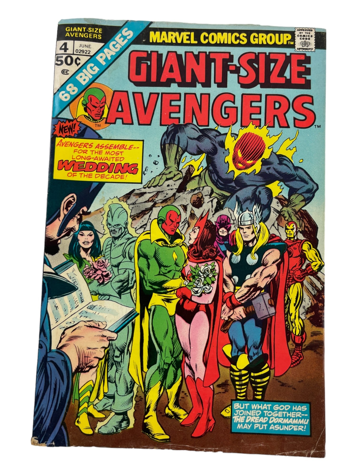 Giant-Size Avengers #4 Marvel Vision & Scarlet Witch Wedding 1975 Comic Book (1 of 3)