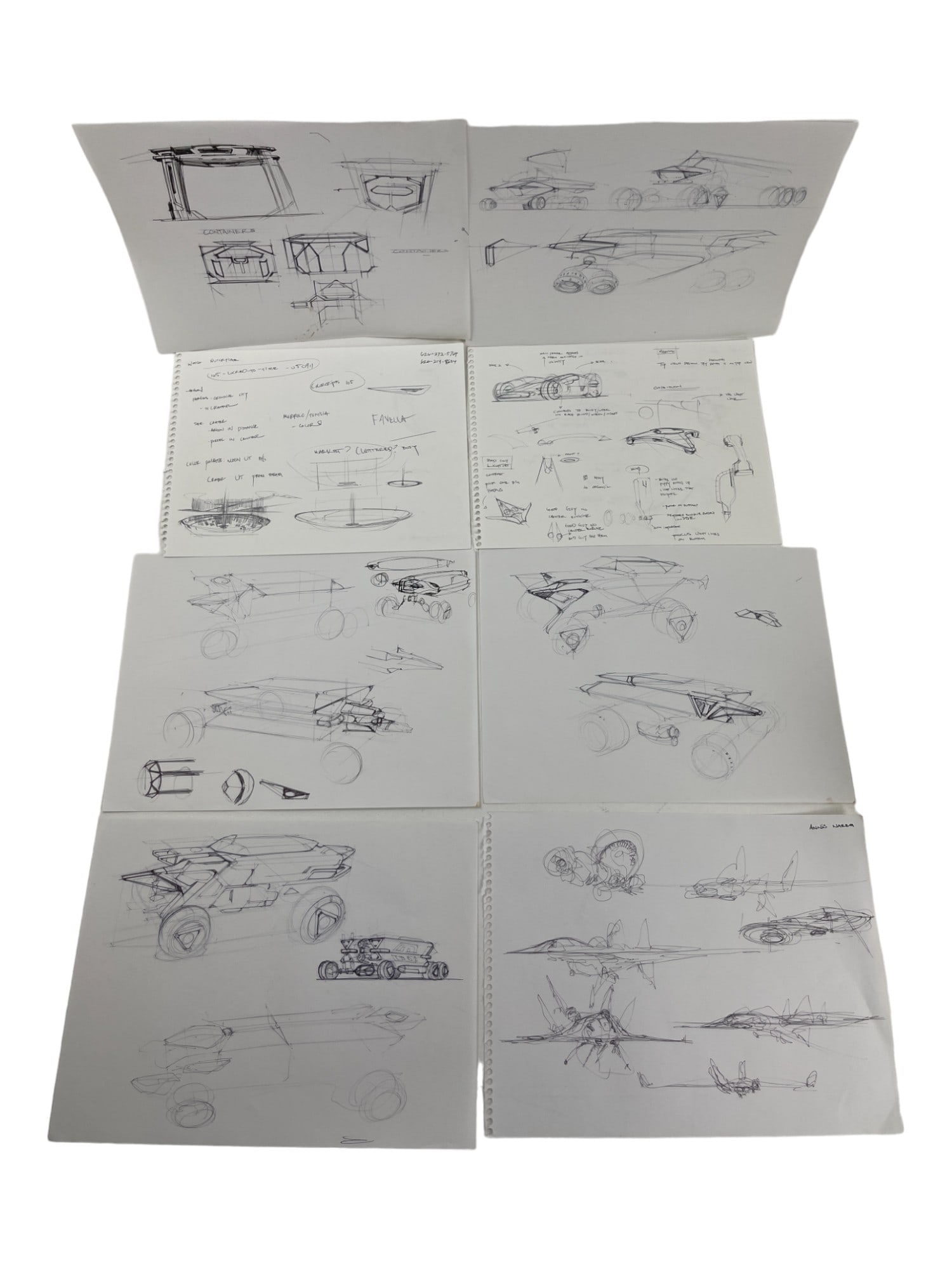 Original Rare Disney's Tron Animation Hand Drawn Sketches Signed (1 of 5)