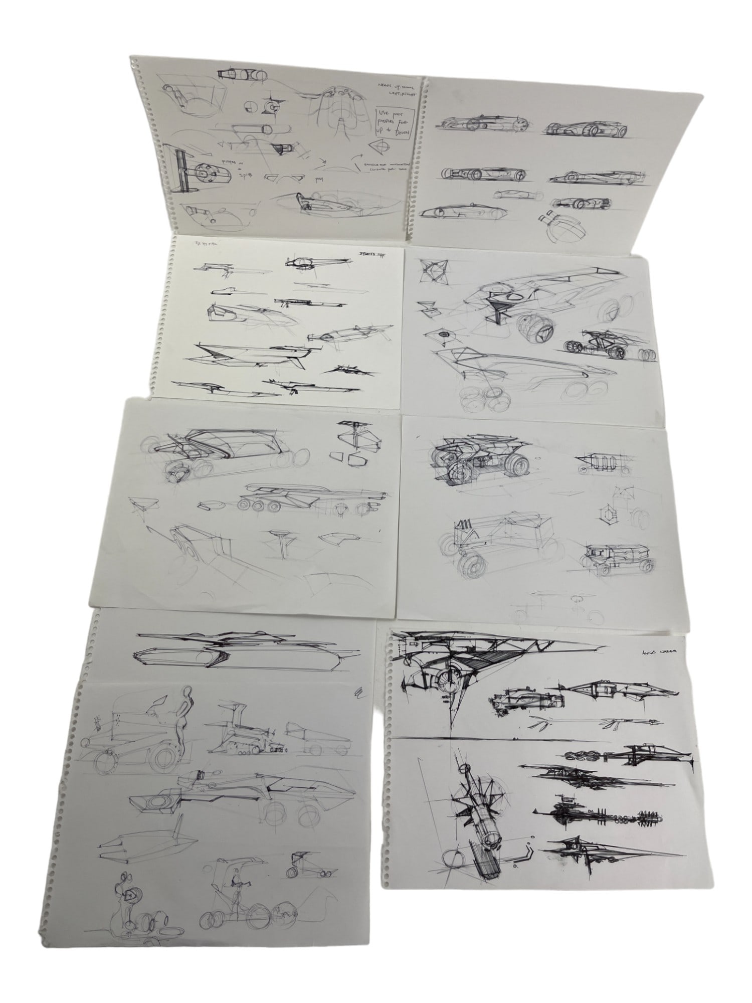 Original Rare Disney's Tron Animation Hand Drawn Sketches Signed (1 of 3)