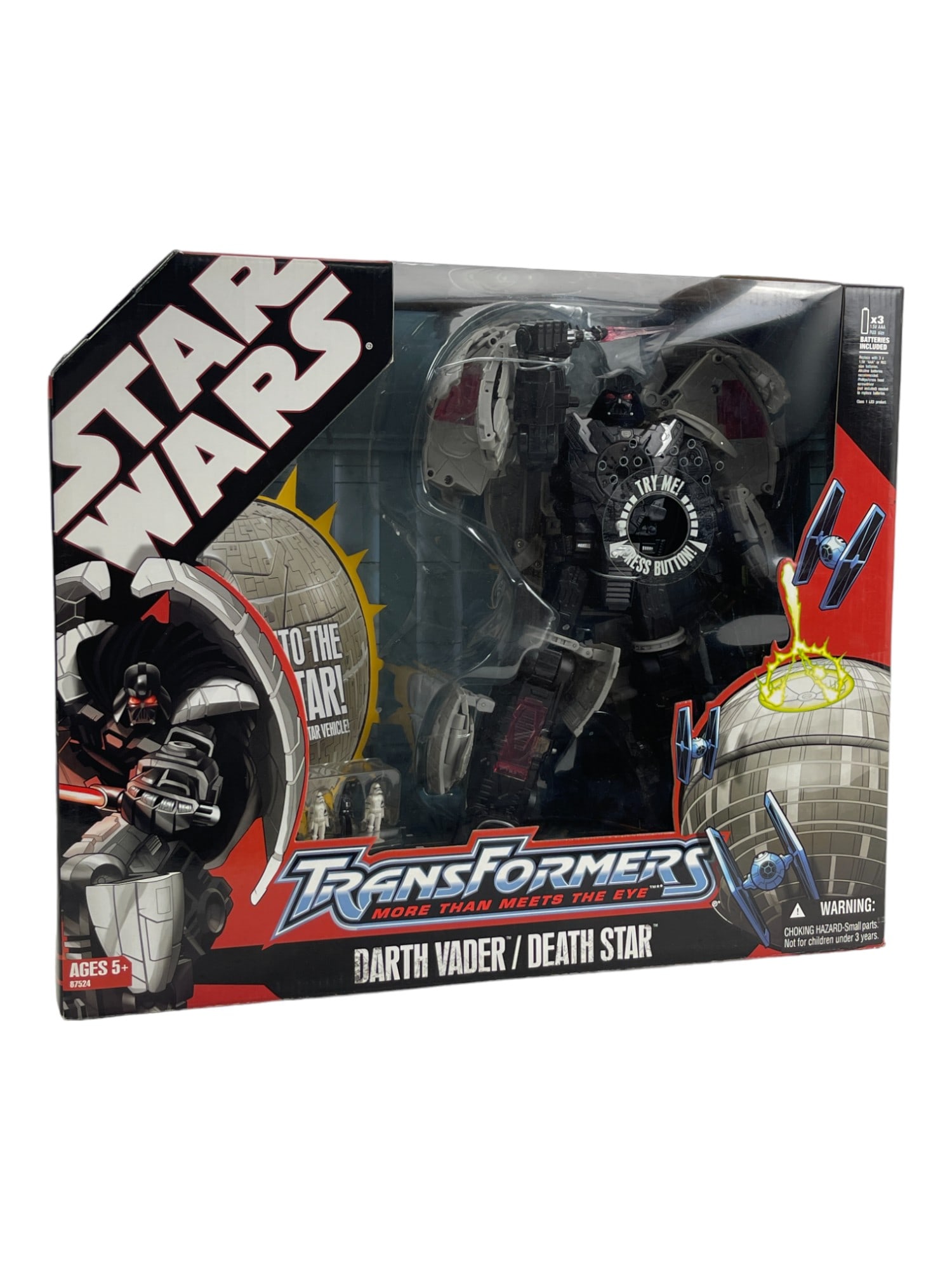 Star Wars Transformers Death Vader Death Star Figure NIB 2007 Hasbro: Star Wars Transformers Death Vader Death Star Figure NIB 2007 Hasbro