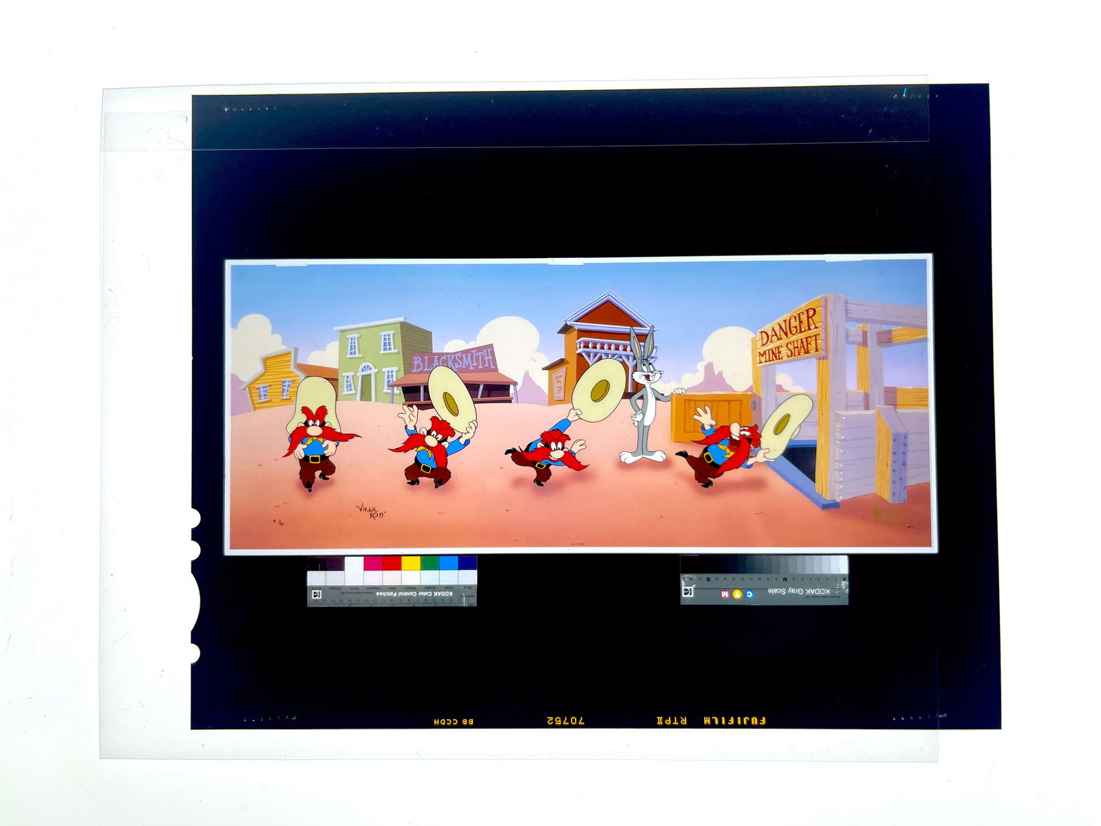 RARE ORIGINAL Warner Bros Animation CEL PROOF PHOTO NEGATIVE MINE SHAFT SHUFFLE (1 of 5)