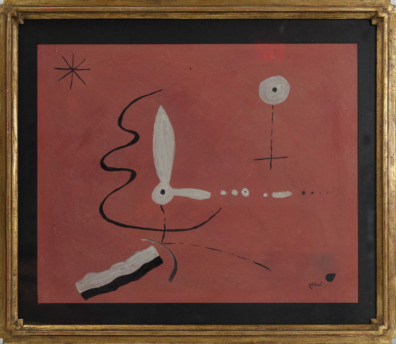 Joan Miro Watercolor on Board Drawing Signed Bottom Right (1 of 3)