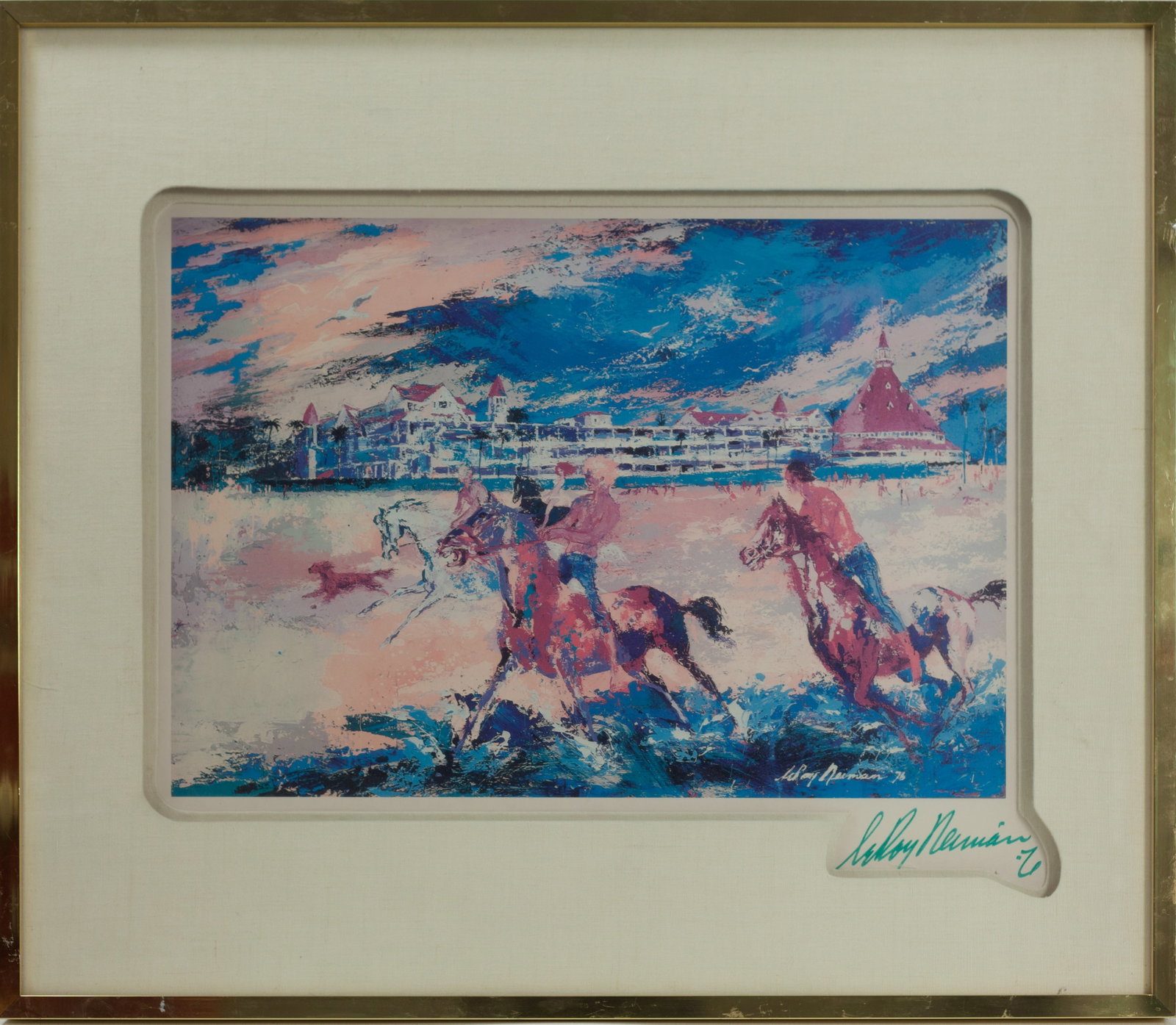 LeRoy Neiman - Hotel Del Coronado Hand Signed Lithograph: LeRoy Neiman - Hotel Del Coronado Hand Signed Lithograph. 32" x 28" in frame.