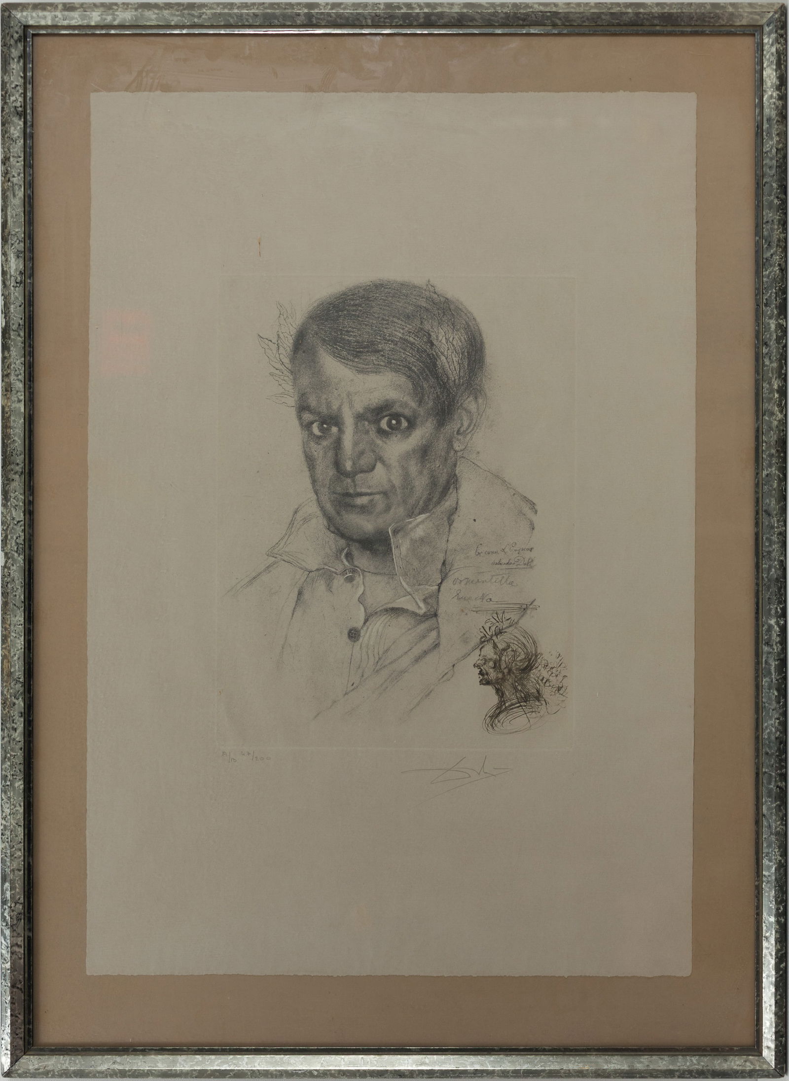 Salvador Dali - Portrait of Pablo Picasso Hand Signed Numbered Etching AB 47/200 (1 of 7)