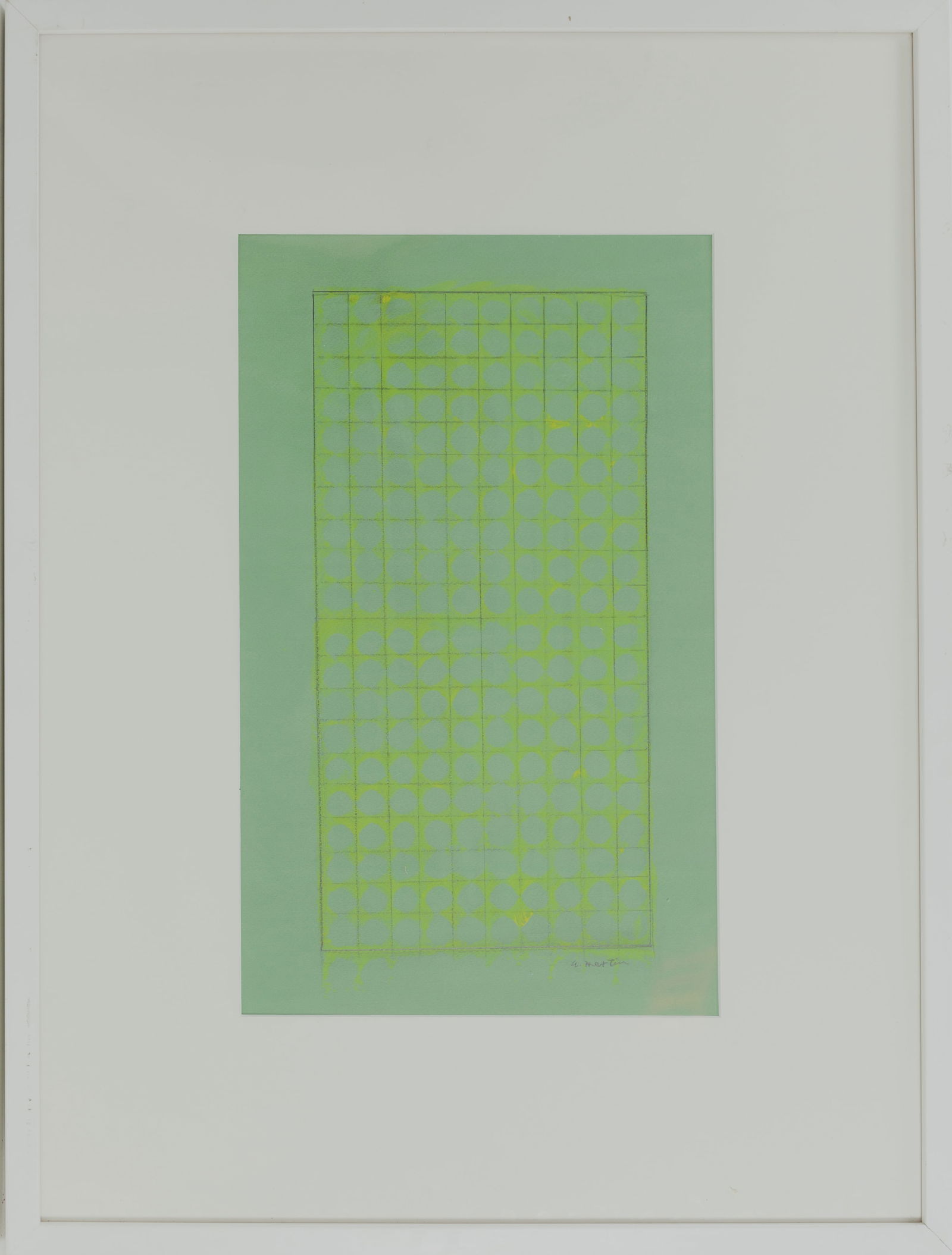 Agnes Martin Acryllic Pencil Signed in Pencil Lower Right (1 of 3)