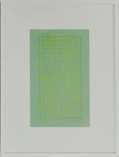 Agnes Martin Acryllic Pencil Signed in Pencil Lower Right: Agnes Martin Acryllic Pencil Signed in Pencil Lower Right. 28" x 37" in frame.This item is listed as attributed to the artist based on the extensive collection of our consignor. Due to the vastness of