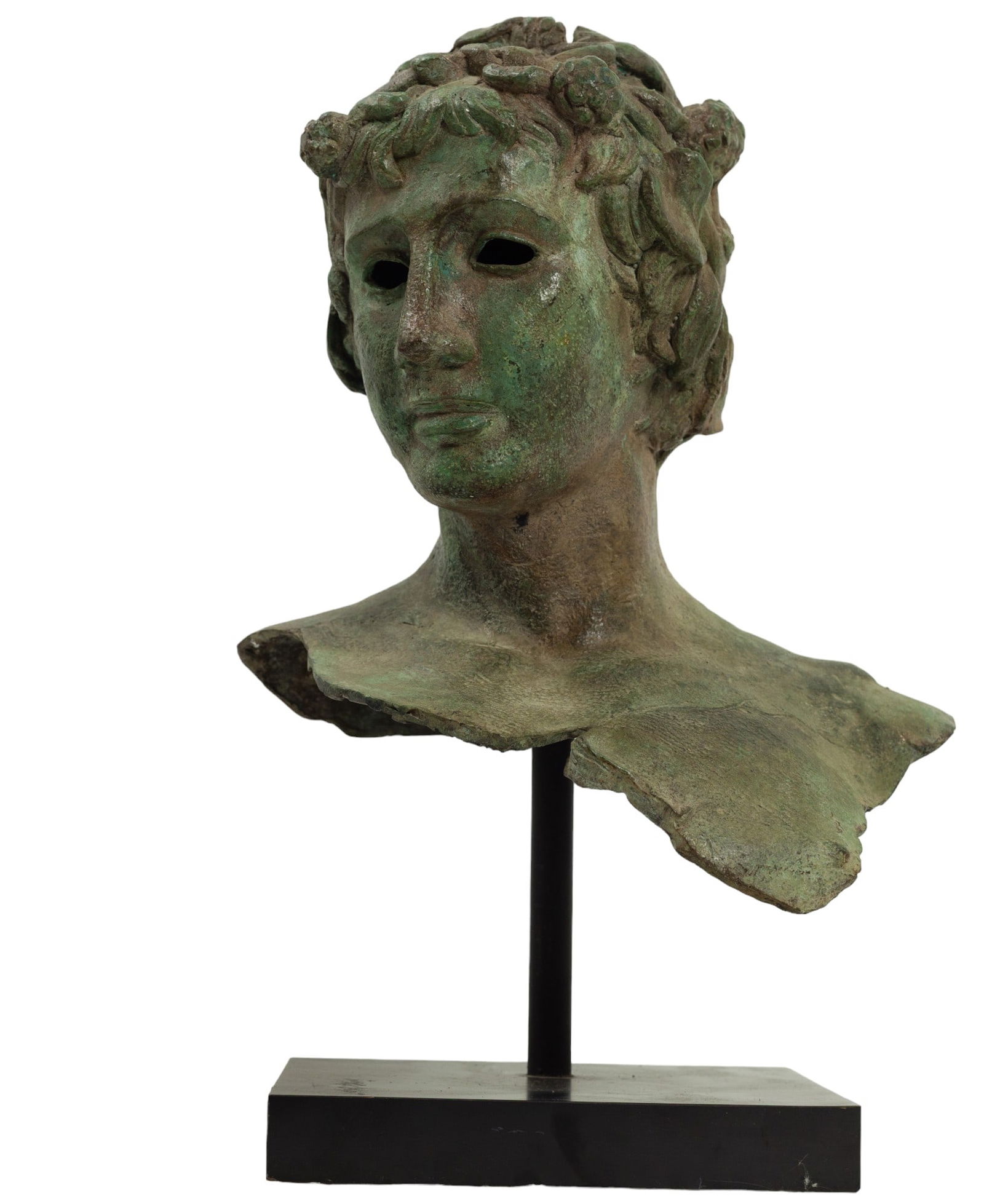 Greco Roman Style Bronze "Harvest" Bust of Man (1 of 8)