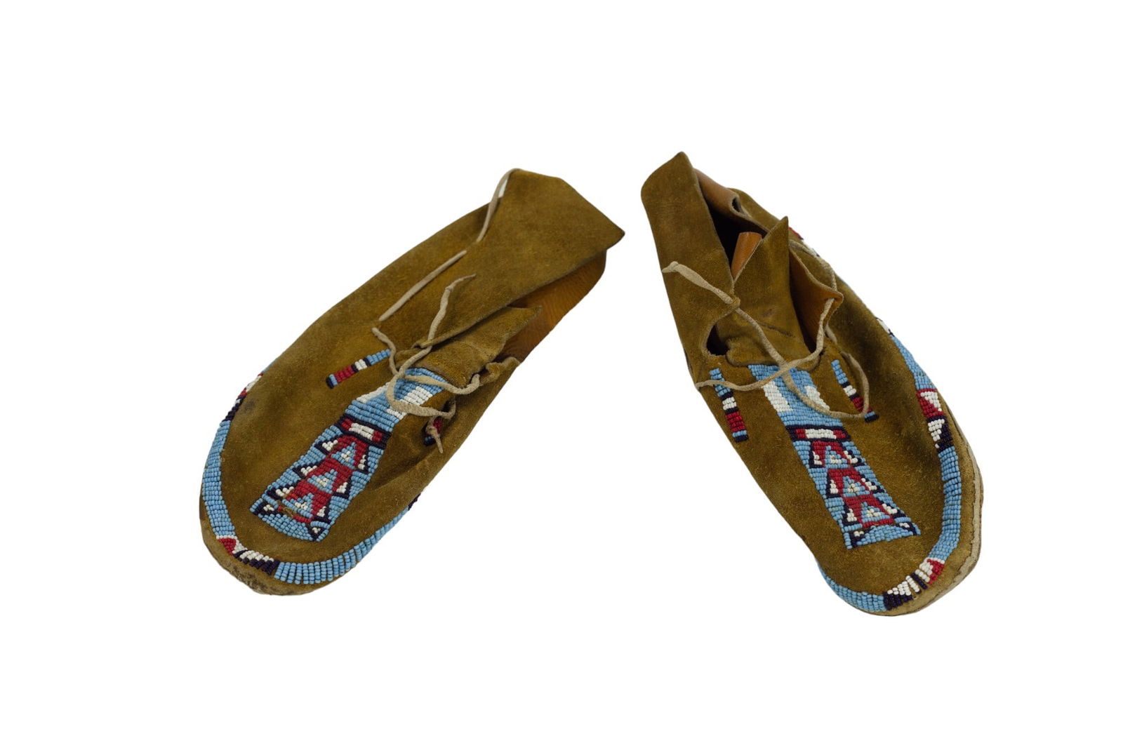 Old Native American Indian Beaded Moccasins Boots (1 of 2)