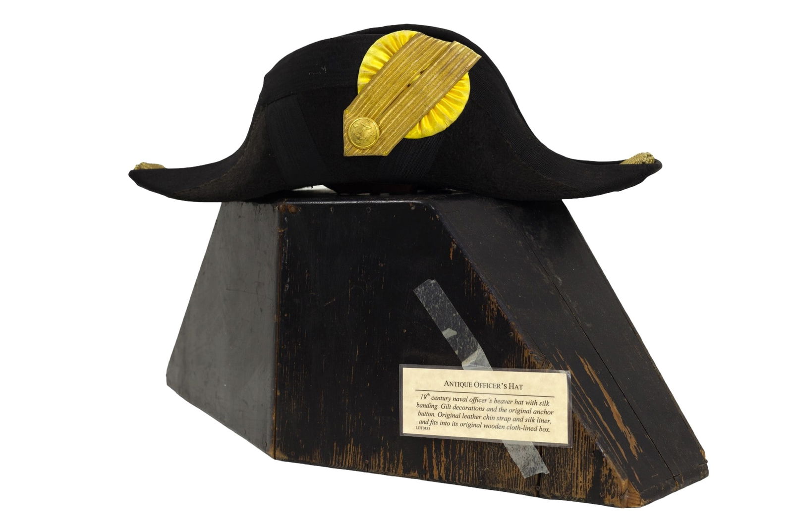 Antique 19th Century Naval Officer's Beaver Hat (1 of 7)