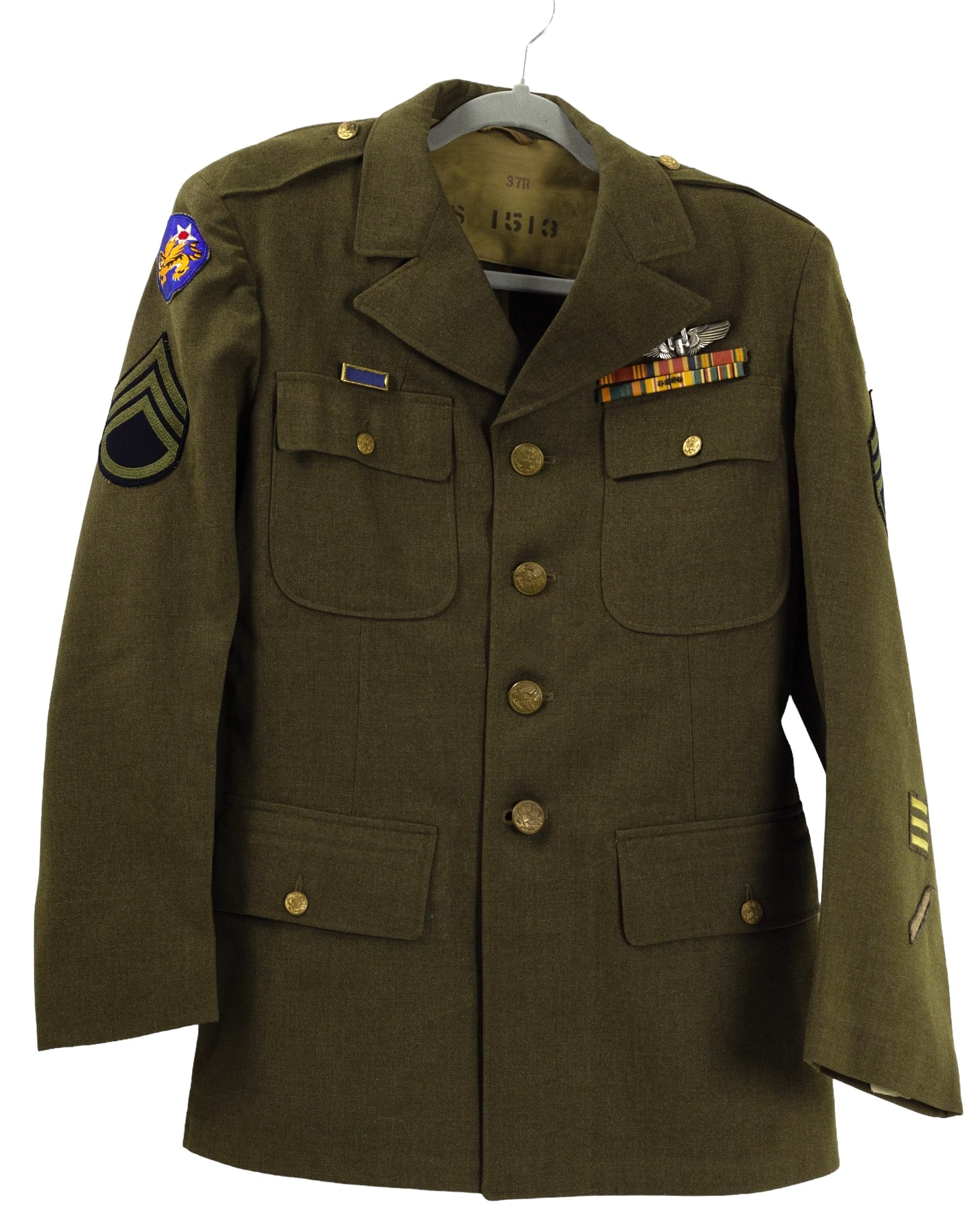 WW2 Staff Sergeant Sterling Silver Wings Army Air Corps Flying Tigers Jacket (1 of 9)