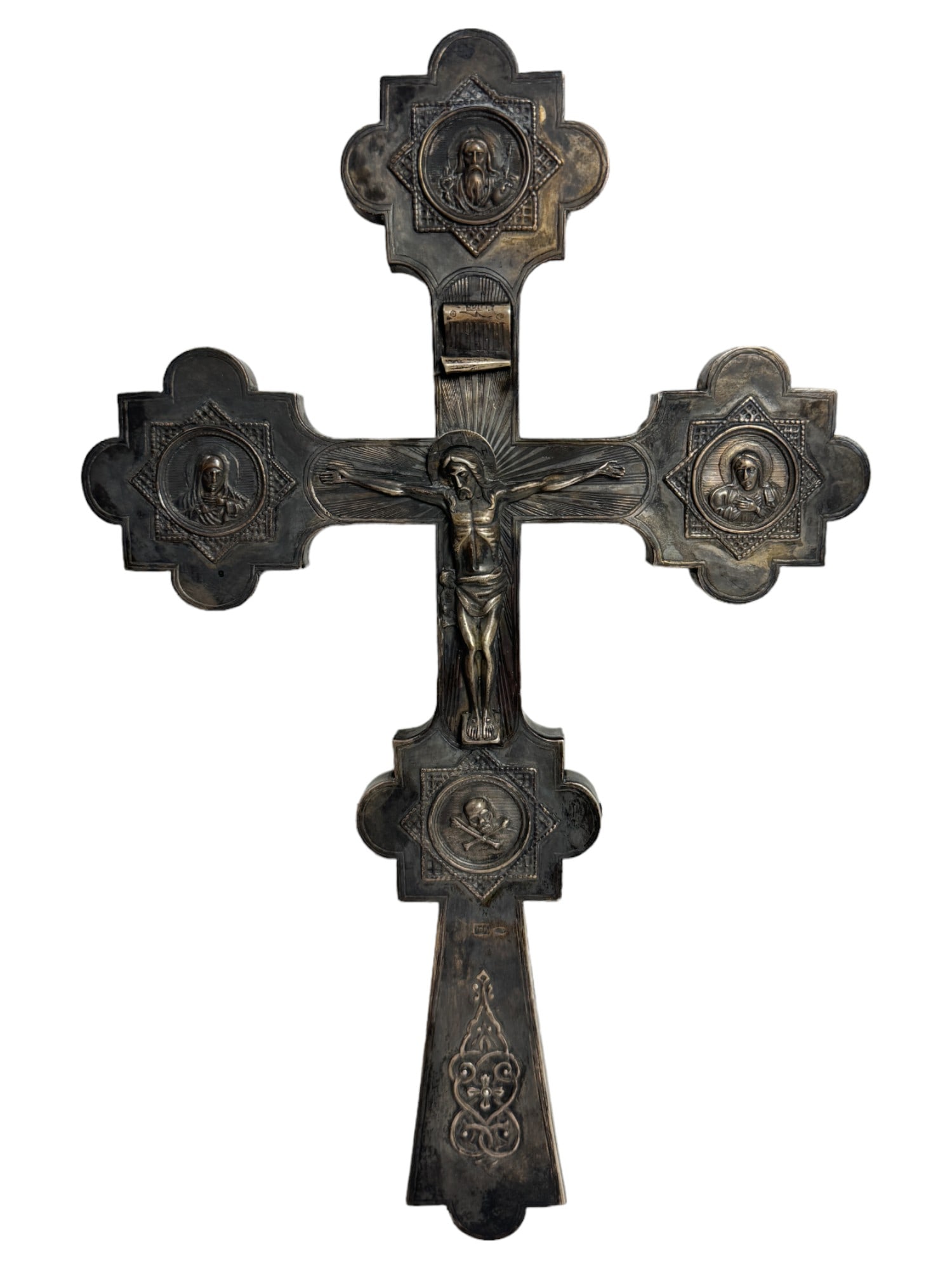 Antique Russian Sterling Silver Imperial Cros Crucifix Orthodox Church Maker Mark _A (1 of 12)