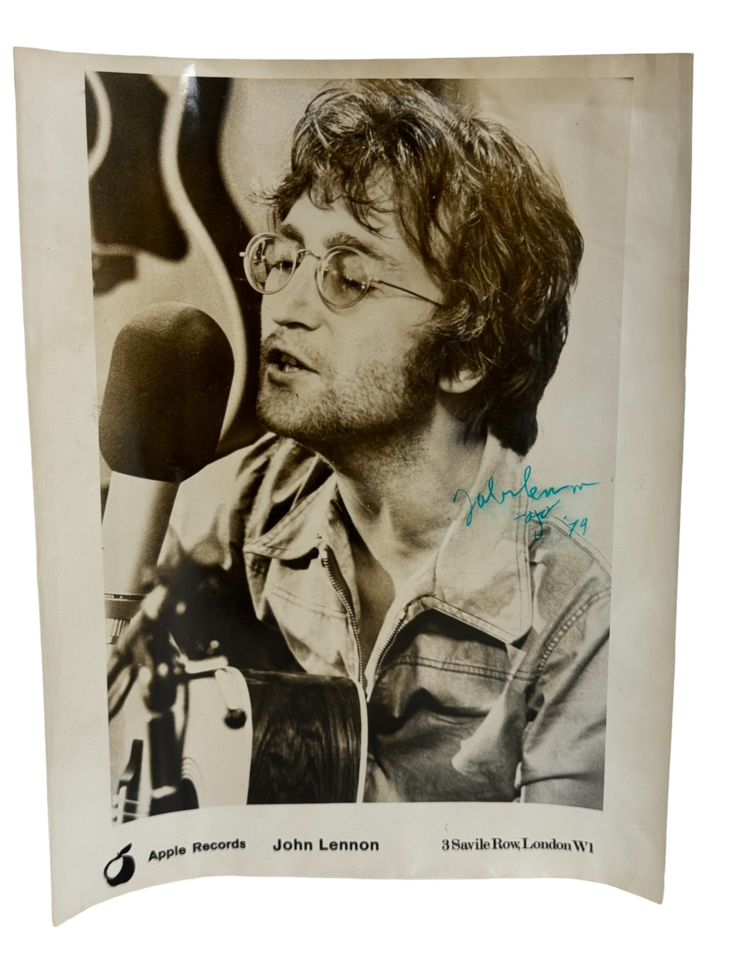 John Lennon Apple Records Signed and Dated B&W Photo 1979 (1 of 7)