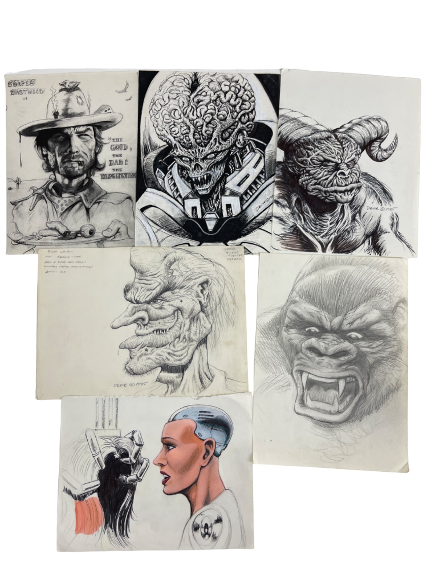 ILLUSTRATION Original Monster Demon Sci Fi Drawing Animation Art (1 of 5)