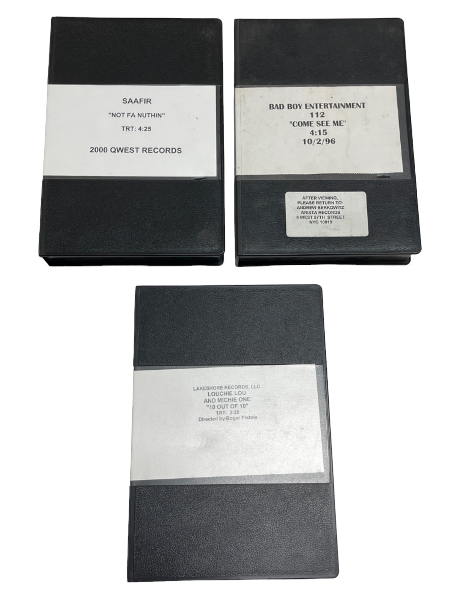 Vintage U-Matic Studio Recording Tape: Vintage U-Matic Studio Recording Tape SAAFIR, BAD BOY, LAKESHORE