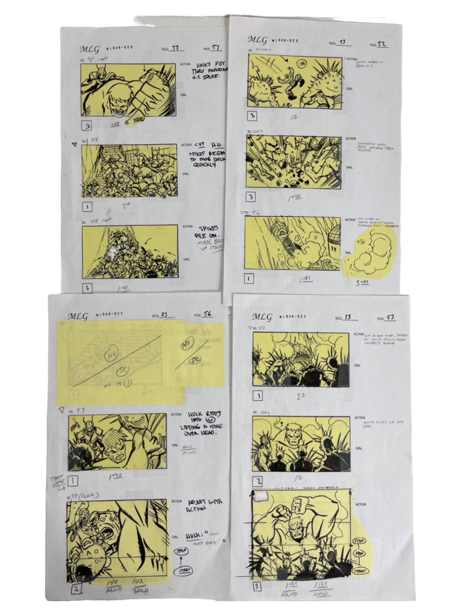 Original Animation Art MOVIE Storyboard Marvel Planet Hulk, Samliu Collection Lot 4 (1 of 5)