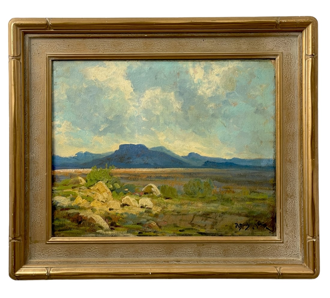 Attributed To Ralph Davison Miller (1858-1945, Los Angeles, CA) Oil on Board Signed Painting (1 of 8)