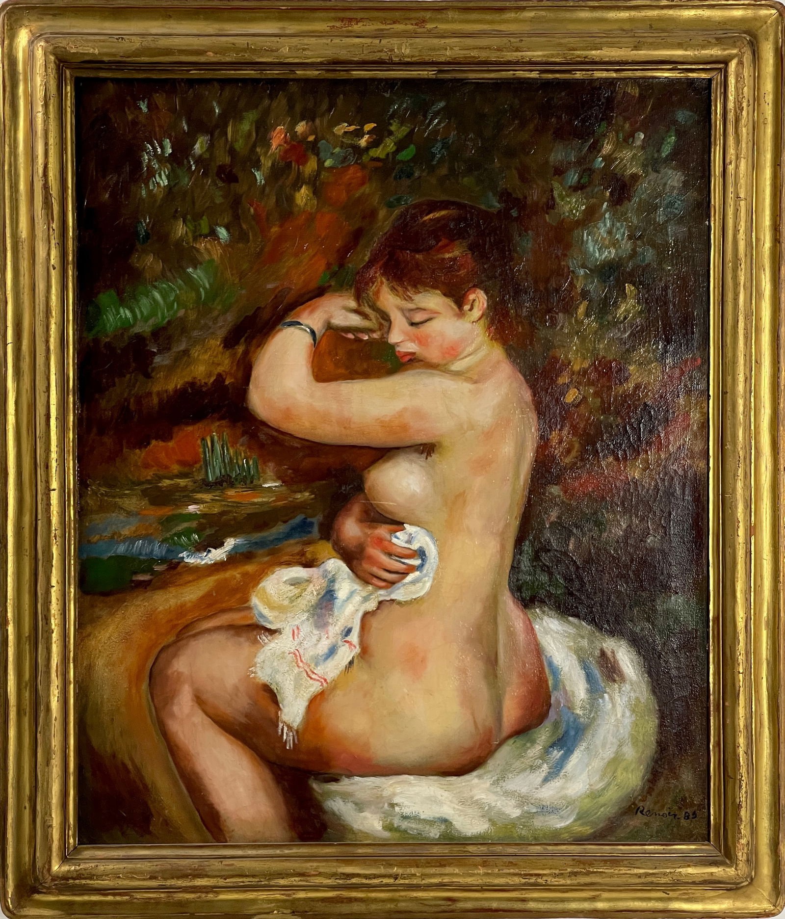 Attributed To Pierre-Auguste Renoir (1841-1919) Oil on Canvas Signed and Dated Oil Painting 1889 (1 of 10)