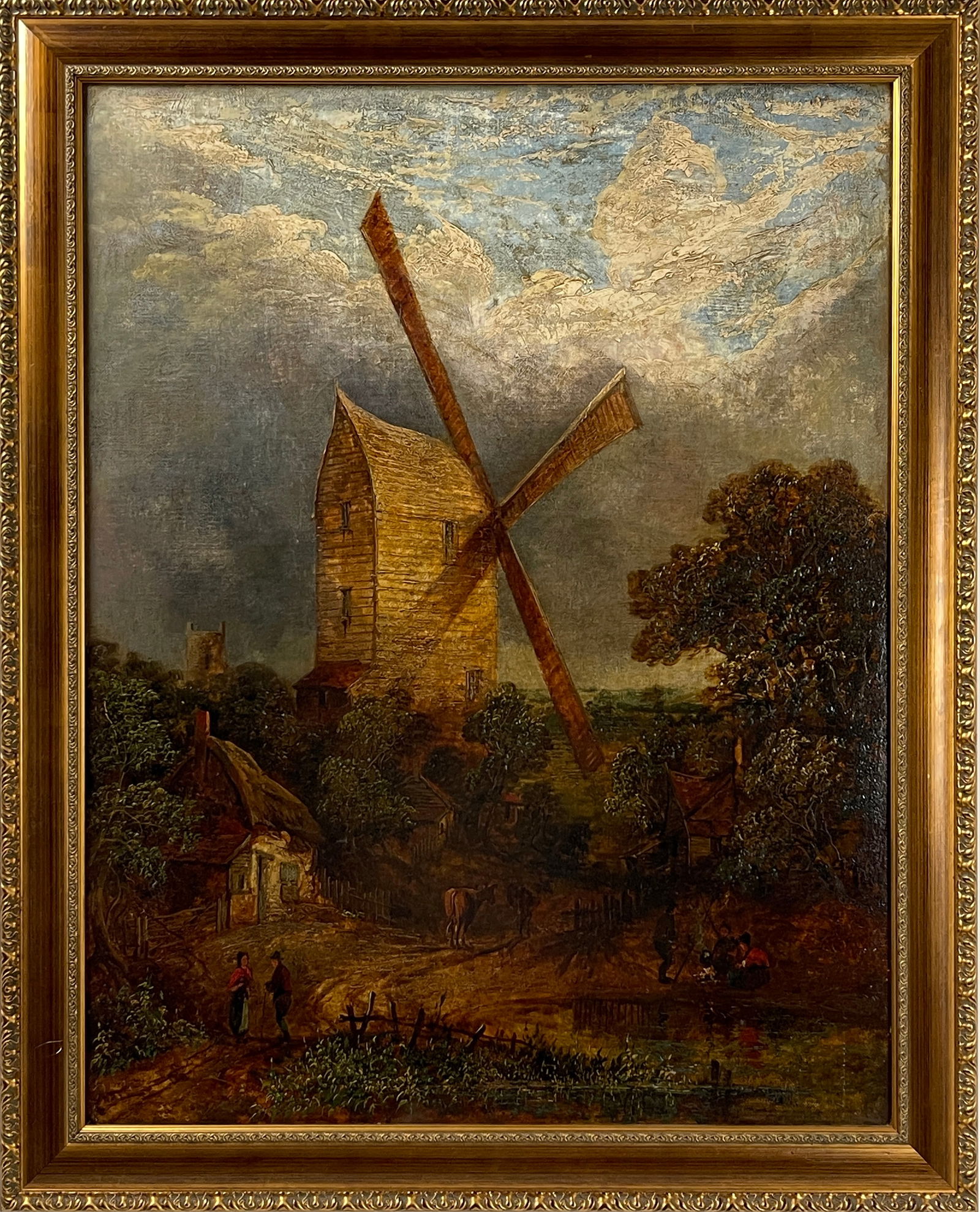 Attributed To John Constable (1776-1837) - Windmill Near Brighton; East Sussex Oil on Canvas Study: Attributed To John Constable (1776-1837) - Windmill Near Brighton; East Sussex Oil on Canvas Study Painting. Provenance: Private collector. This item is listed as attributed to the artist based on the