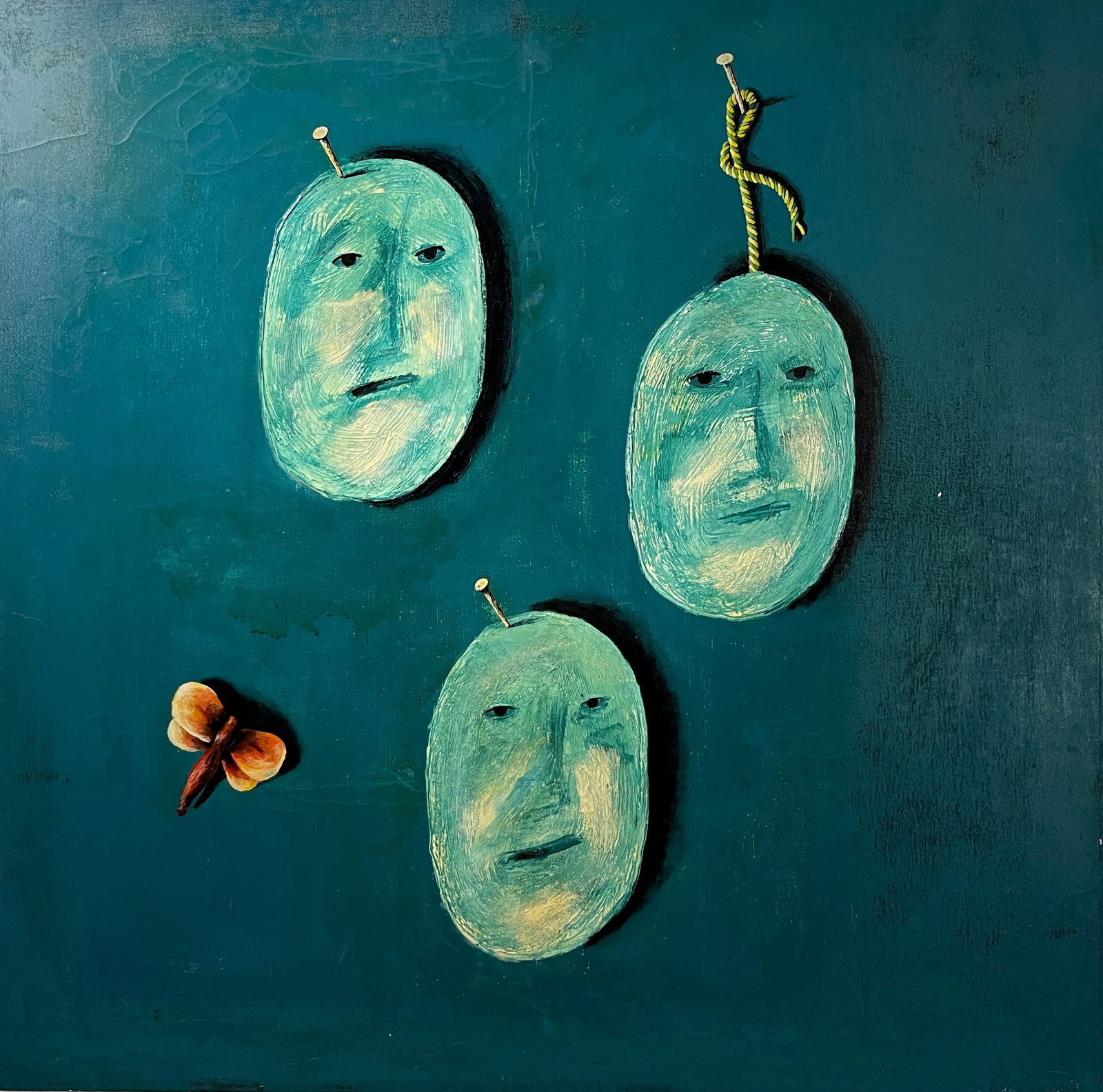 Oleg Tselkov - Oil on Canvas Painting Masks Signed Bottom Right (1 of 11)