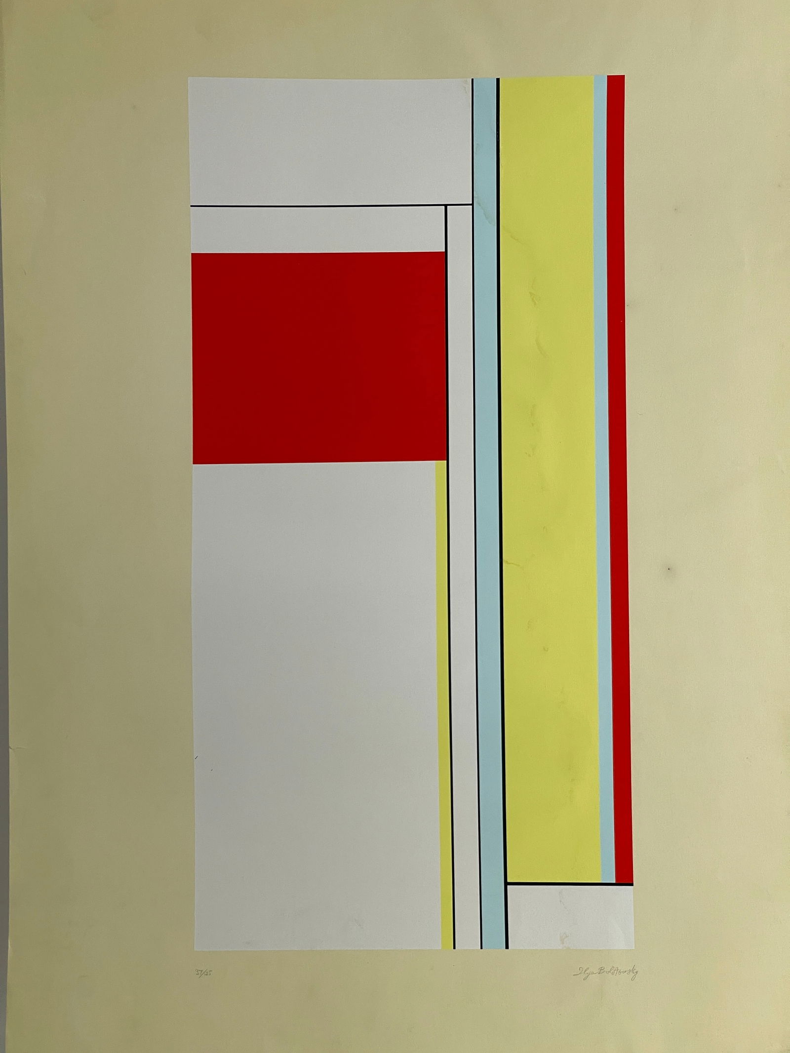 Ilya Bolotowsky, Red, White, Blue Column Color screenprint on paper (1 of 6)