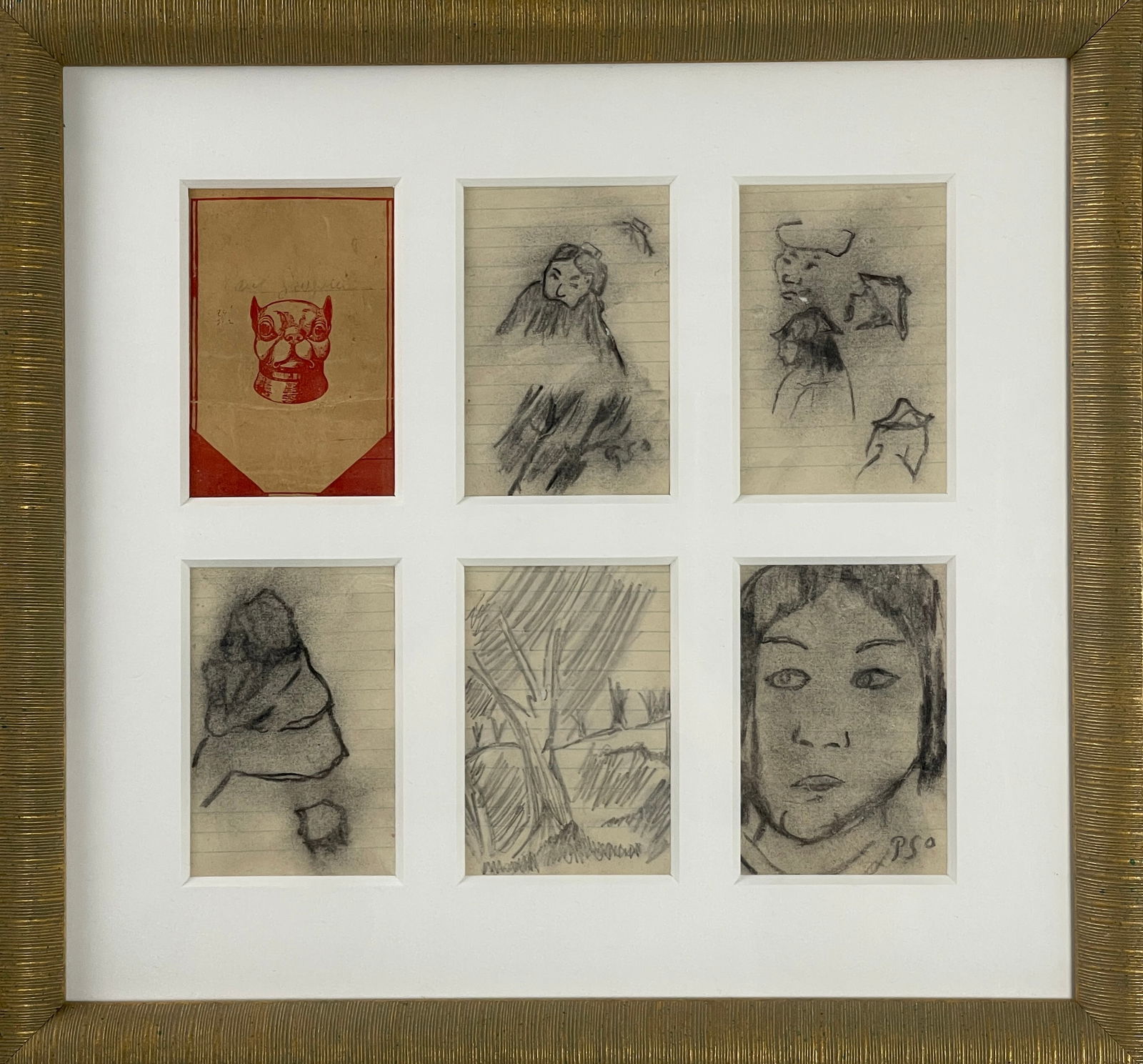 Attributed Paul Gauguin - Pencil Drawn & Shaded Sketches with Signature (1 of 5)