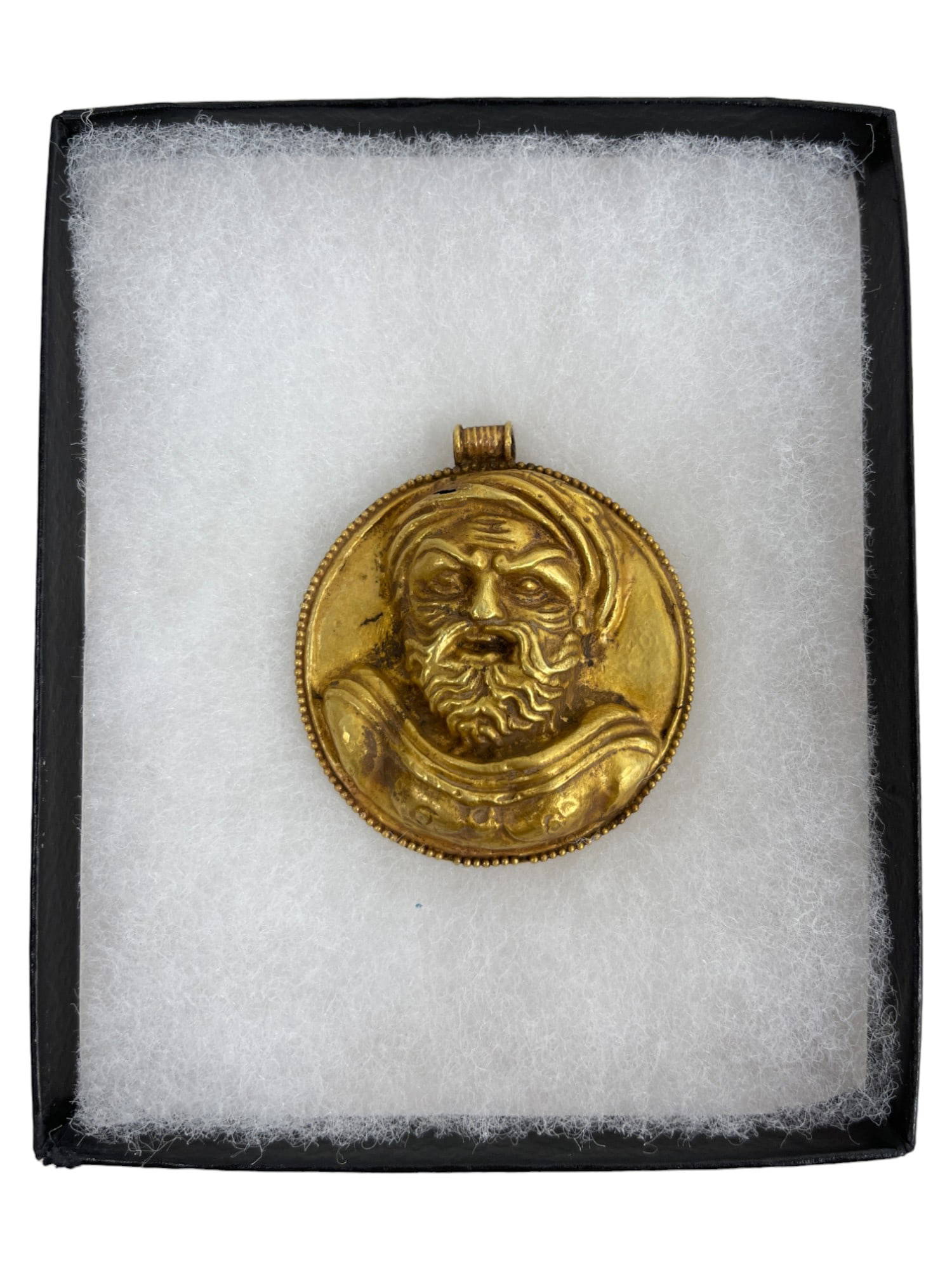 Ancient Roman Electrum Mixed Metal Head Large Pendant Auction