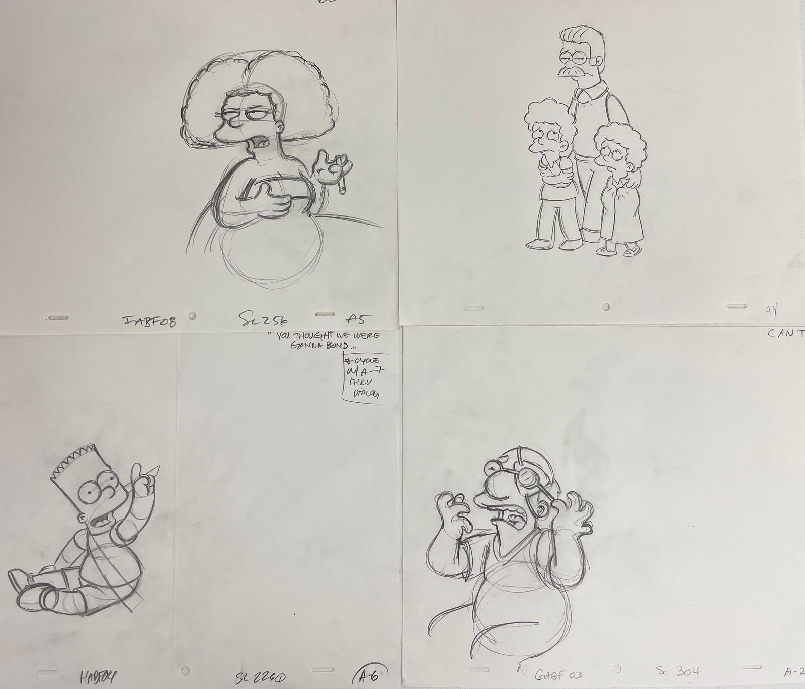 The Simpsons Original Hand Drawn Storyboard Animation Sketches (1 of 6)