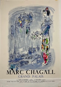 Marc Chagall Exhibition Poster French Lithograph 20 x 31 inches