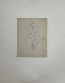 Edward Hopper 1882 - 1967 American Pencil on Paper Drawing Signed (Attributed)